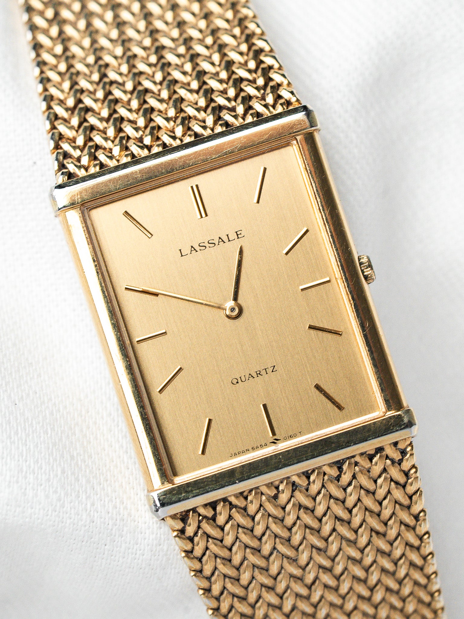 Seiko Lassale 5A54-5149 Uhr Tank vergoldet — ultraflach 4 mm (1984)