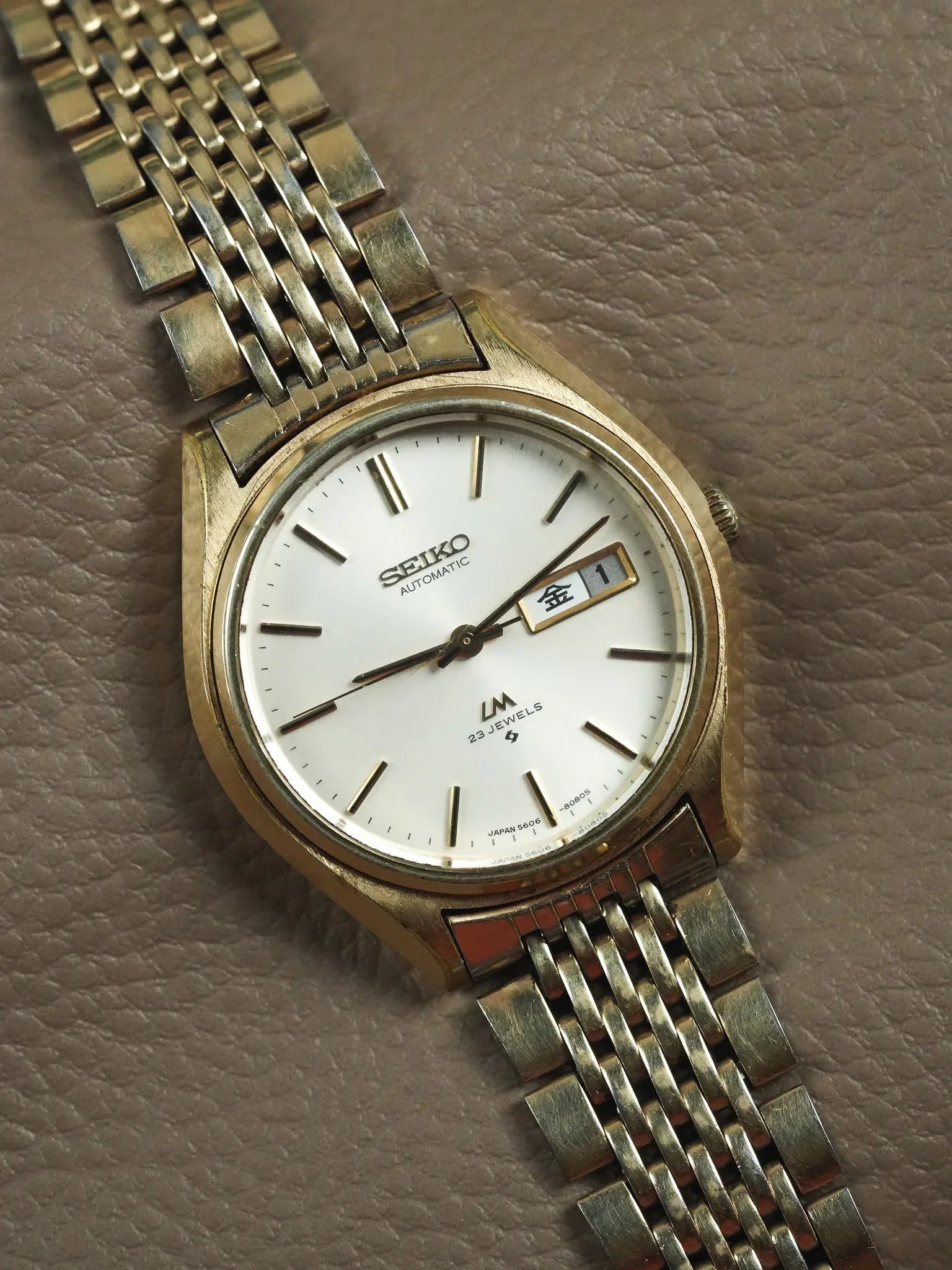 Seiko - Lord matic Daydate Kanji Plaqué or grain de riz - 1975 - Atelier Victor