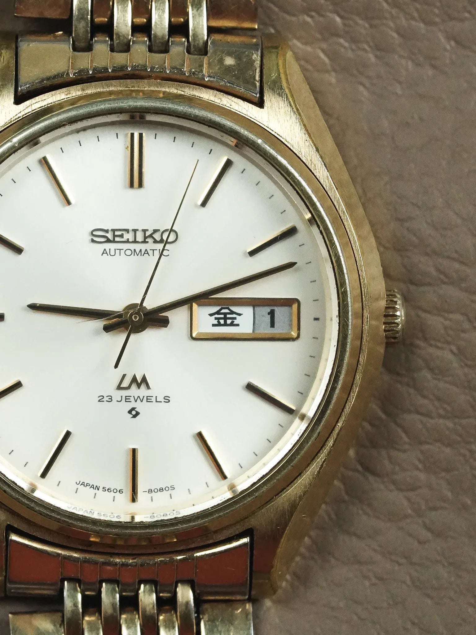 Seiko - Lord matic Daydate Kanji Plaqué or grain de riz - 1975 - Atelier Victor - Vintage Shop