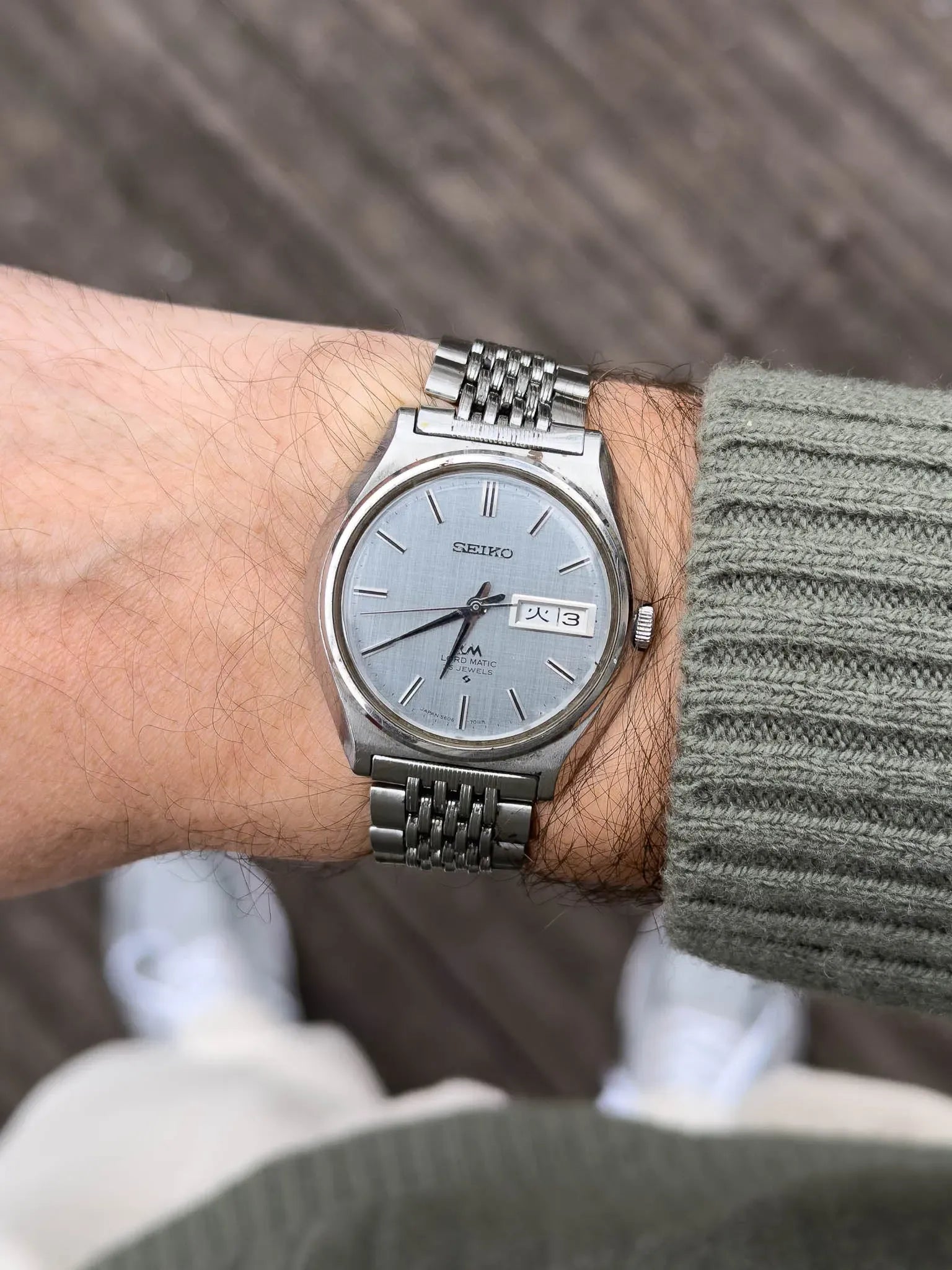 【SEIKO】1970年製LORD MATIC（ロードマチック）25石 セイコー ロードマチック 12角ダイヤカットガラス ブルー