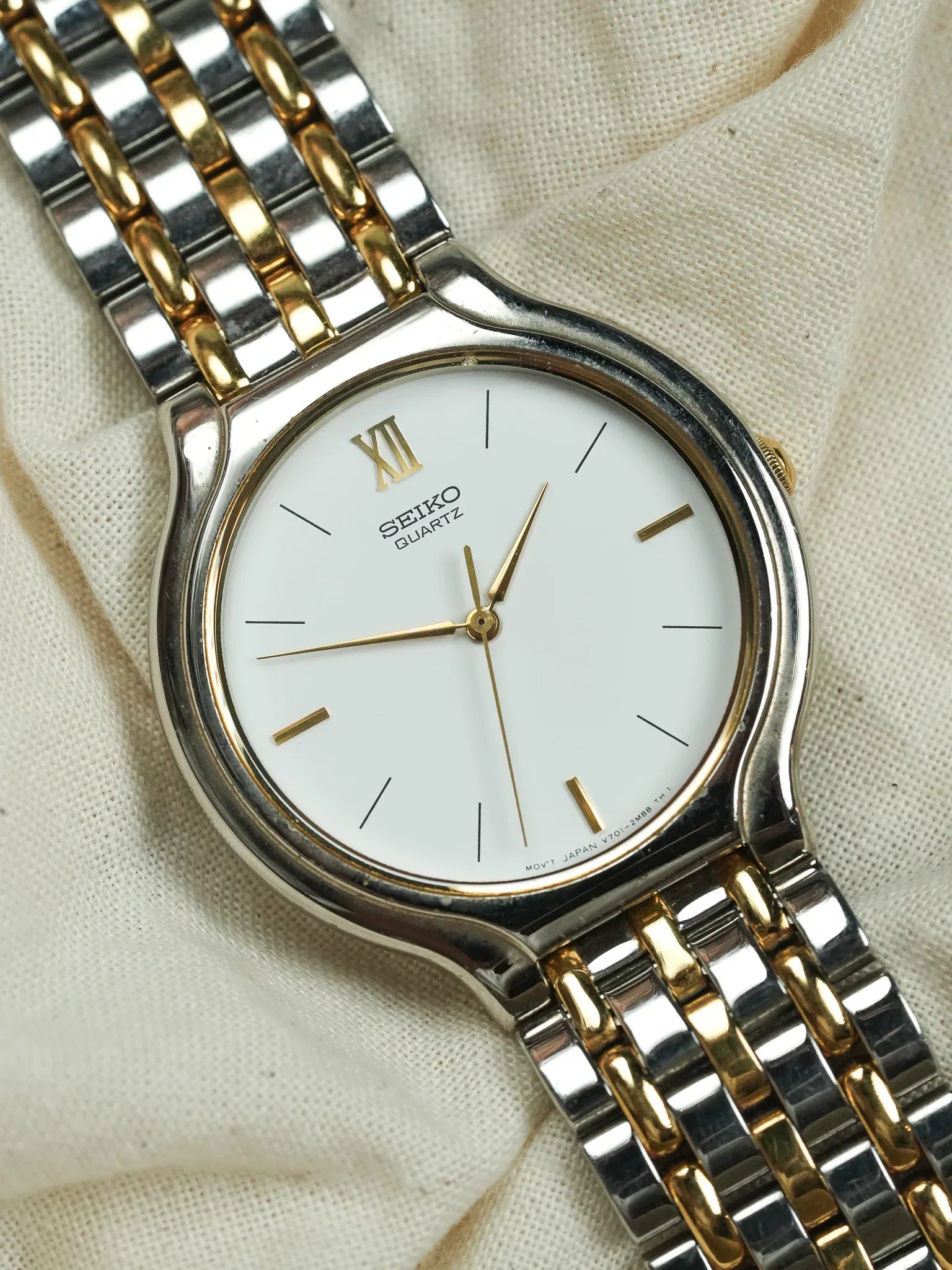 Seiko - Maille 3 Rangées Acier Or - 1994 - Atelier Victor