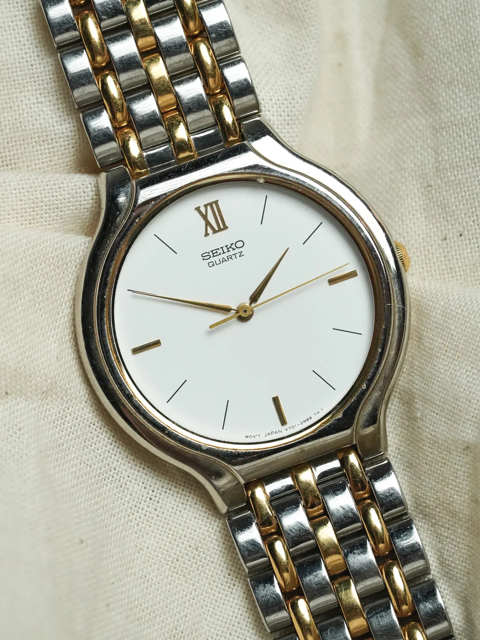 Seiko - Maille 3 Rangées Acier Or - 1994 - Atelier Victor - Vintage Shop