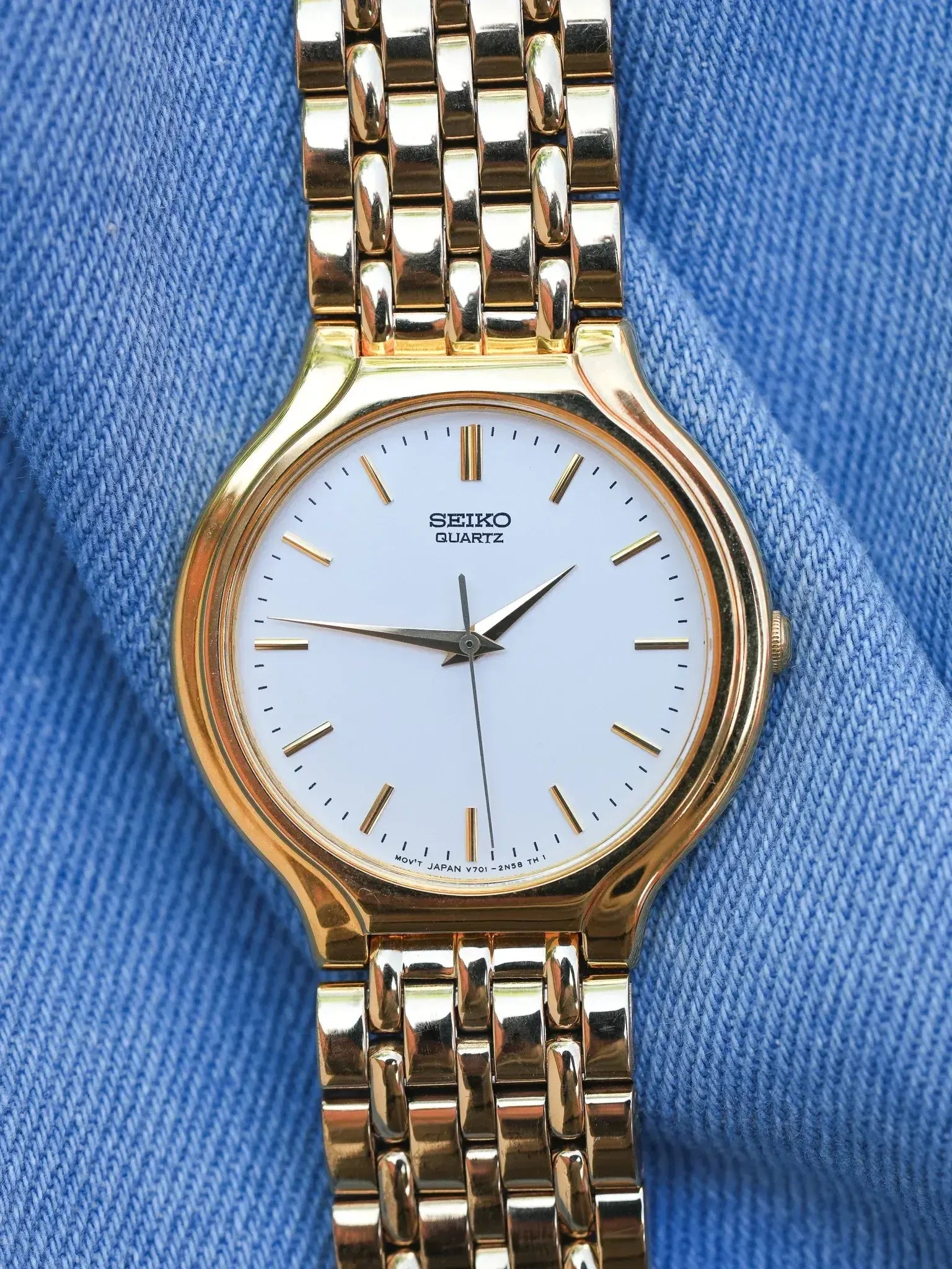 Seiko - Maille Or Cadran Blanc - 1995 - Atelier Victor