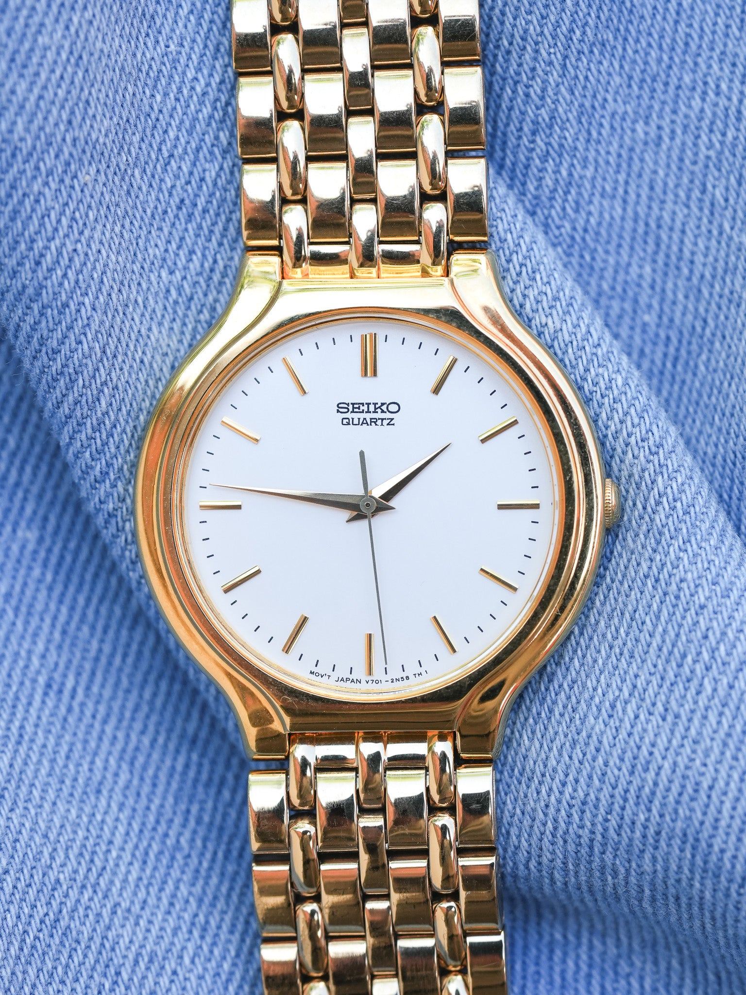 Seiko - Maille Or Cadran Blanc - 1995 - Atelier Victor - Vintage Shop