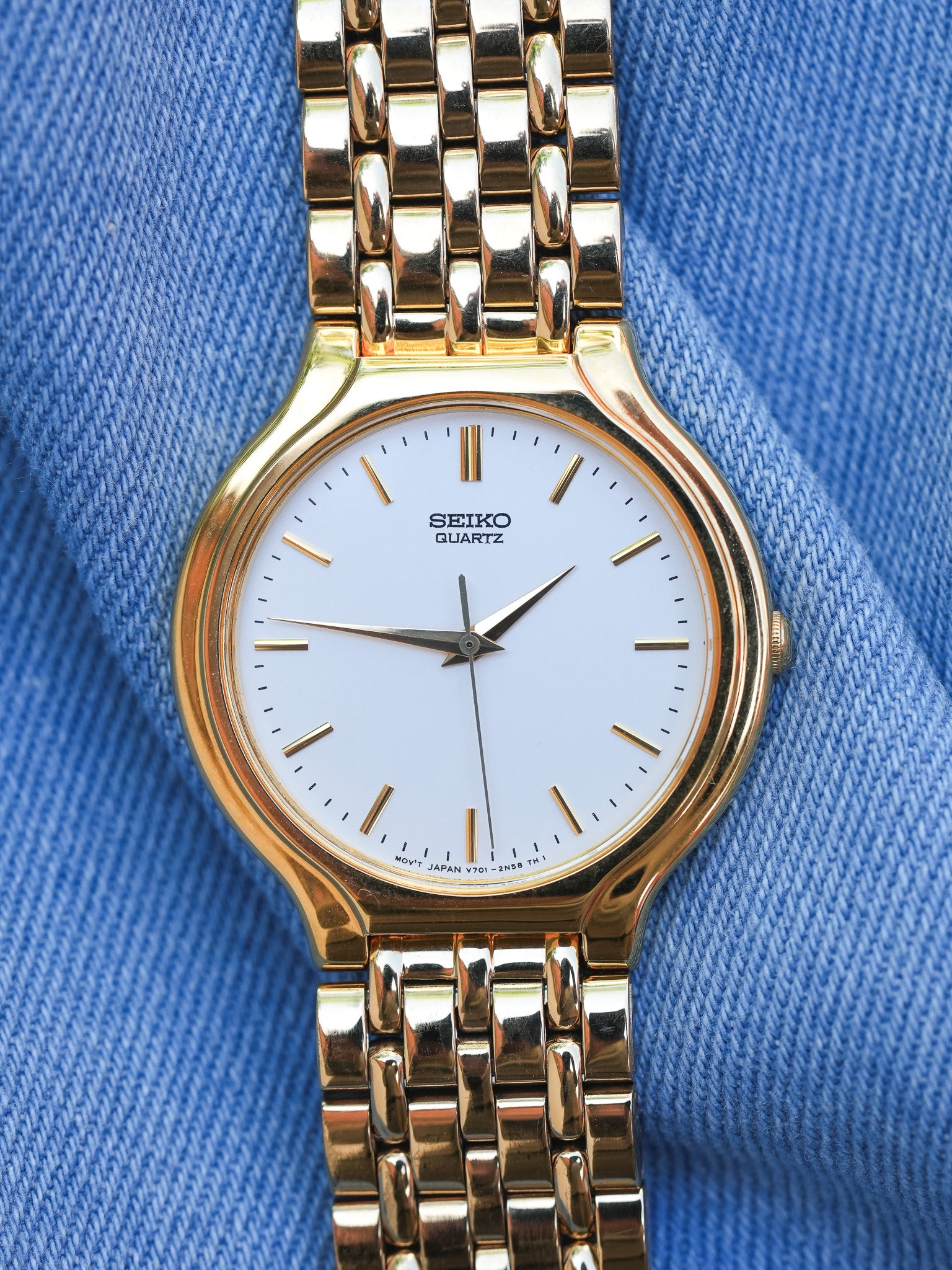 Seiko - Maille Or Cadran Blanc - 1995 - Atelier Victor - Vintage Shop