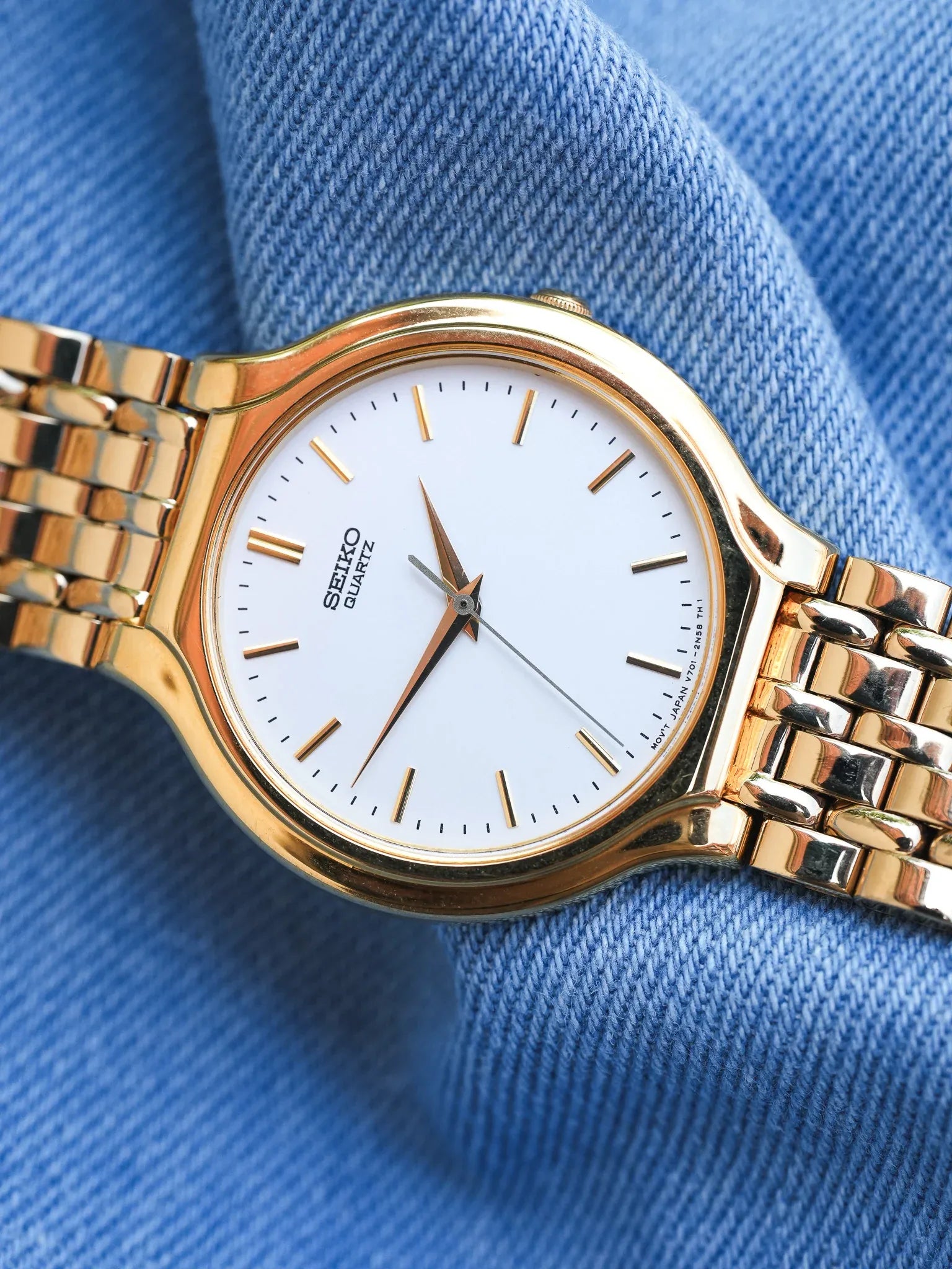 Seiko - Maille Or Cadran Blanc - 1995 - Atelier Victor - Vintage Shop