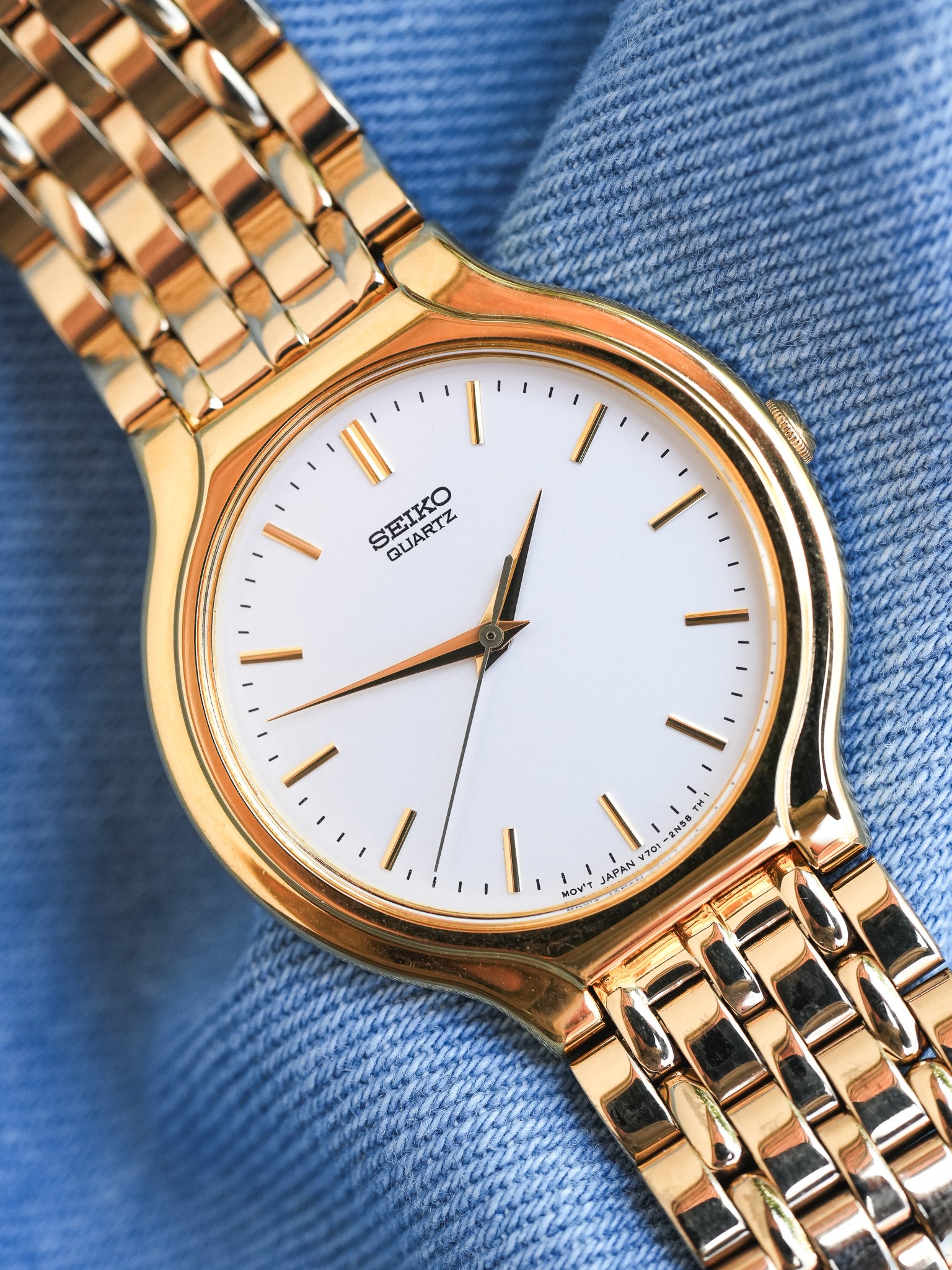 Seiko - Maille Or Cadran Blanc - 1995 - Atelier Victor - Vintage Shop