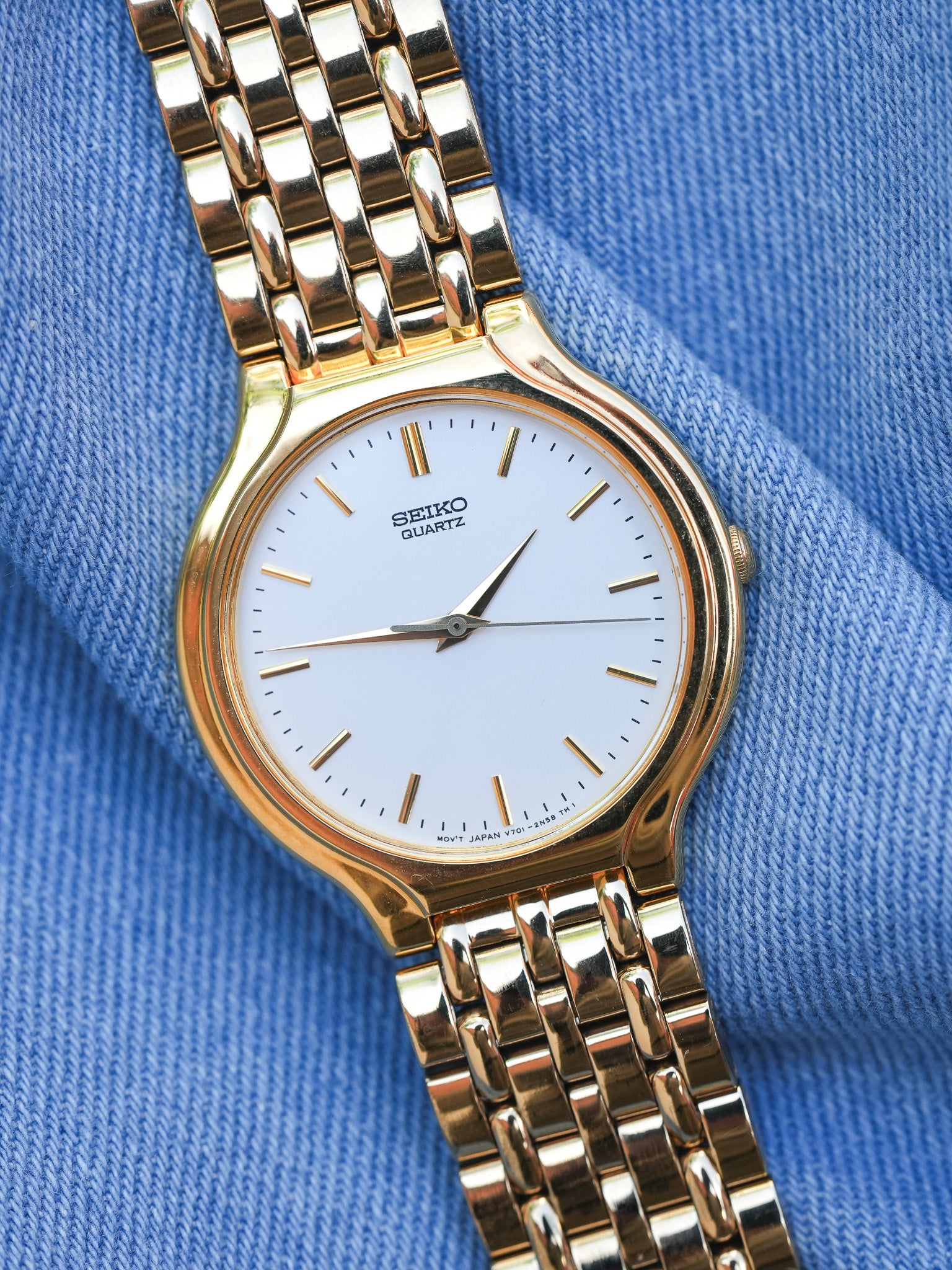 Seiko - Maille Or Cadran Blanc - 1995 - Atelier Victor - Vintage Shop
