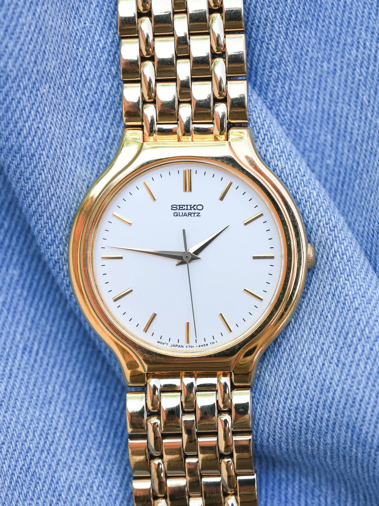 Seiko - Maille Or Cadran Blanc - 1995 - Atelier Victor - Vintage Shop