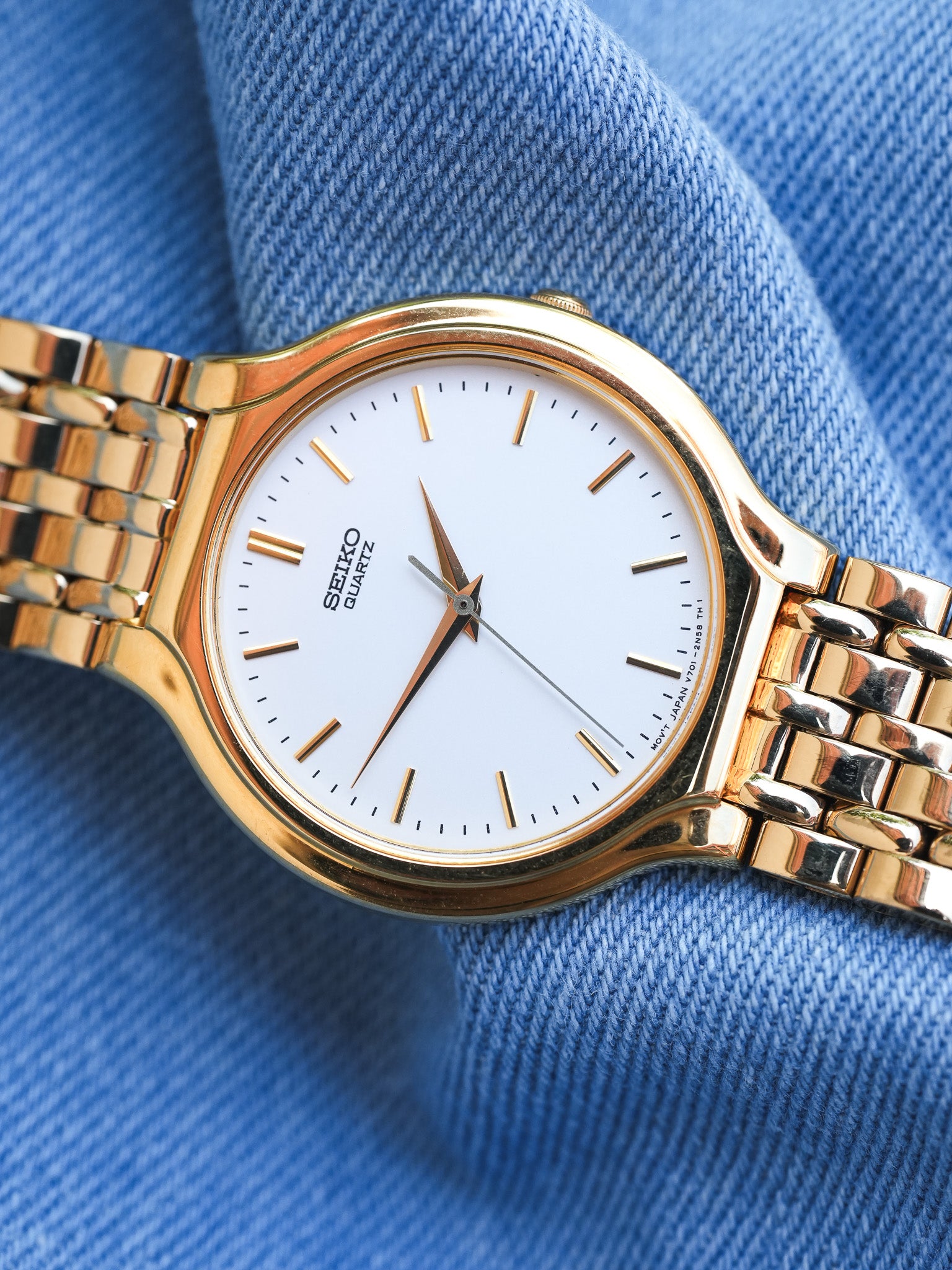 Seiko - Maille Or Cadran Blanc - 1995 - Atelier Victor - Vintage Shop