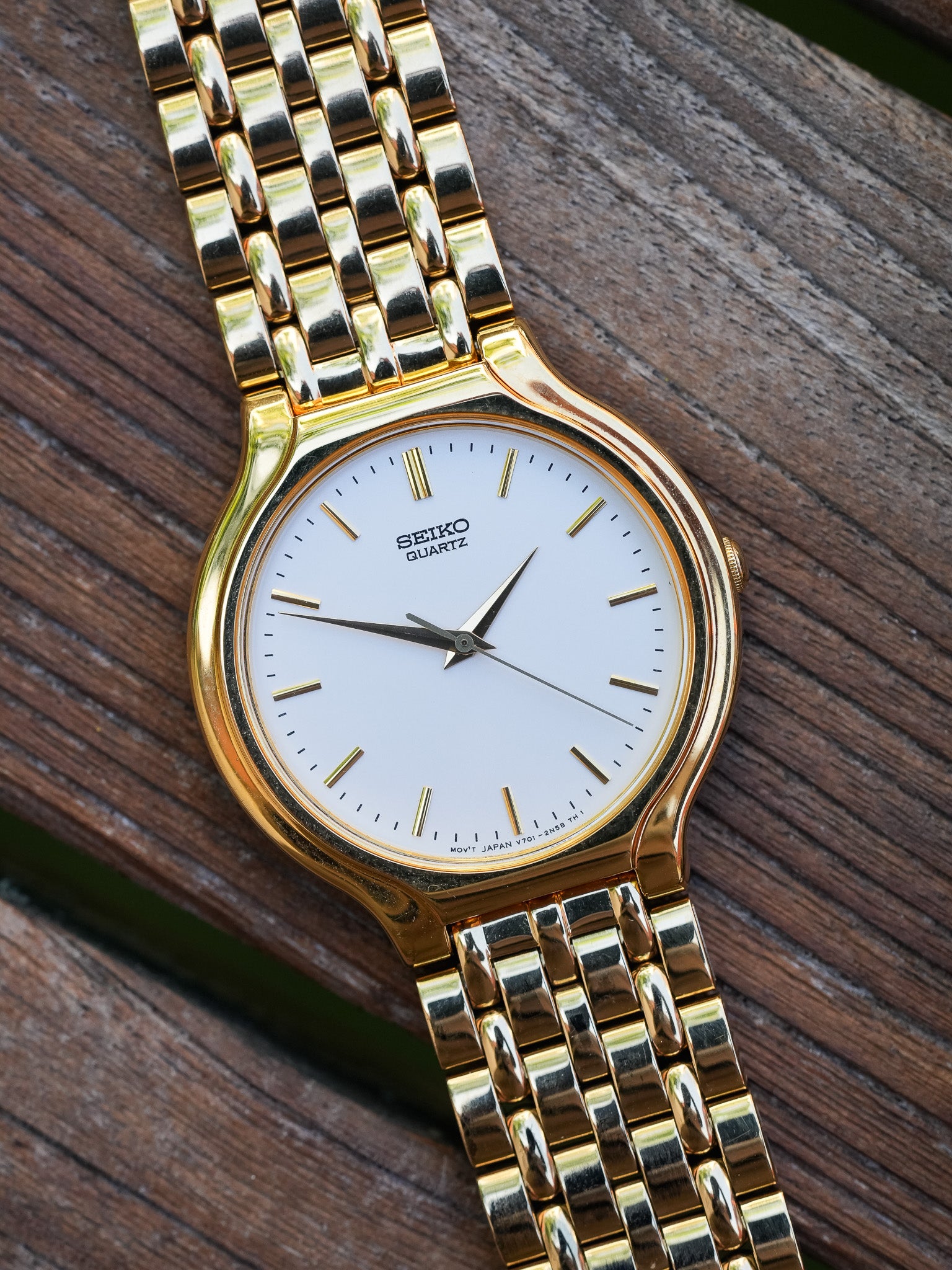 Seiko - Maille Or Cadran Blanc - 1995 - Atelier Victor - Vintage Shop