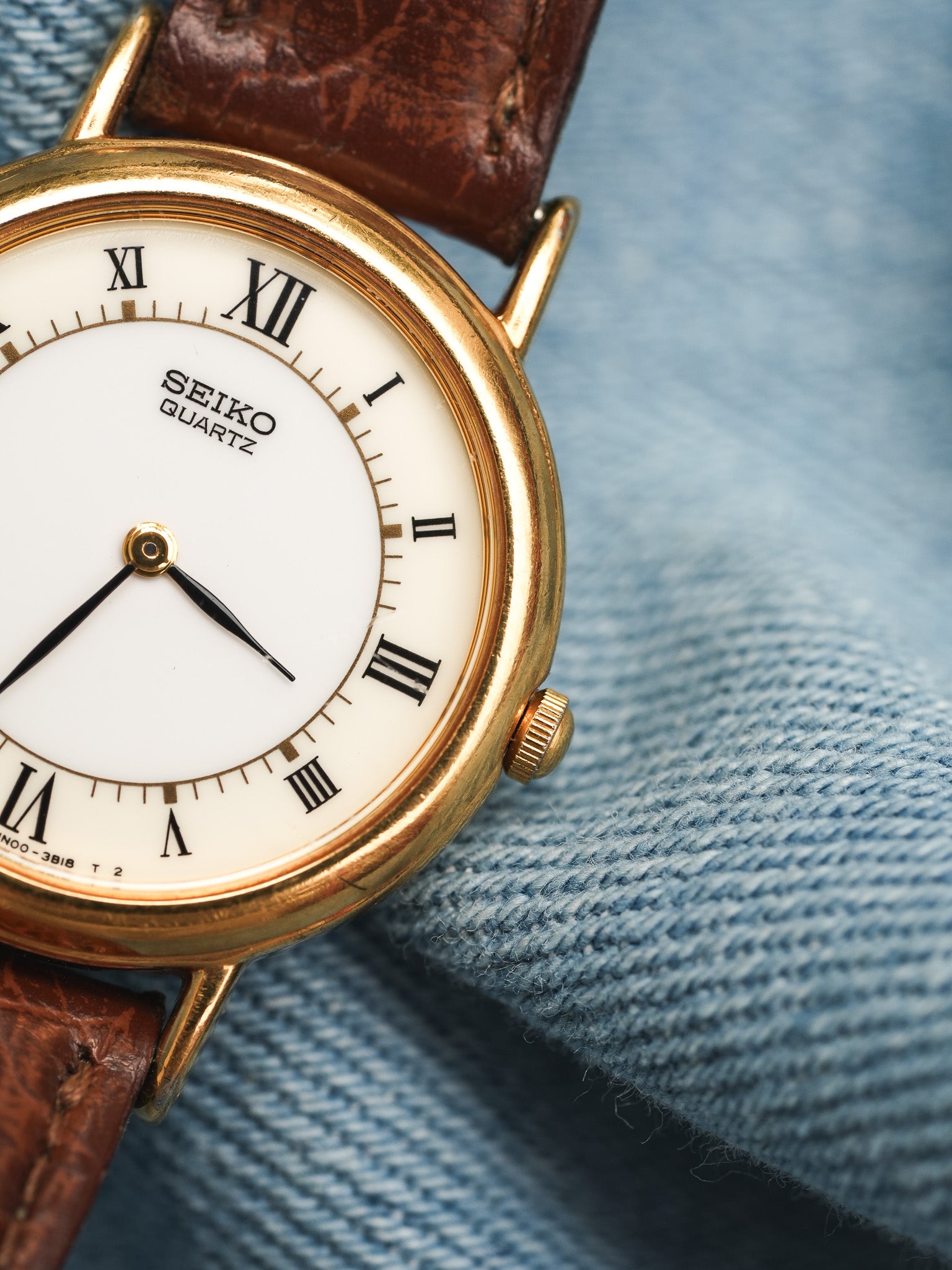 Seiko - Mini Dress Watch Creme Blanc Romain - 1995 - Atelier Victor - Vintage Shop