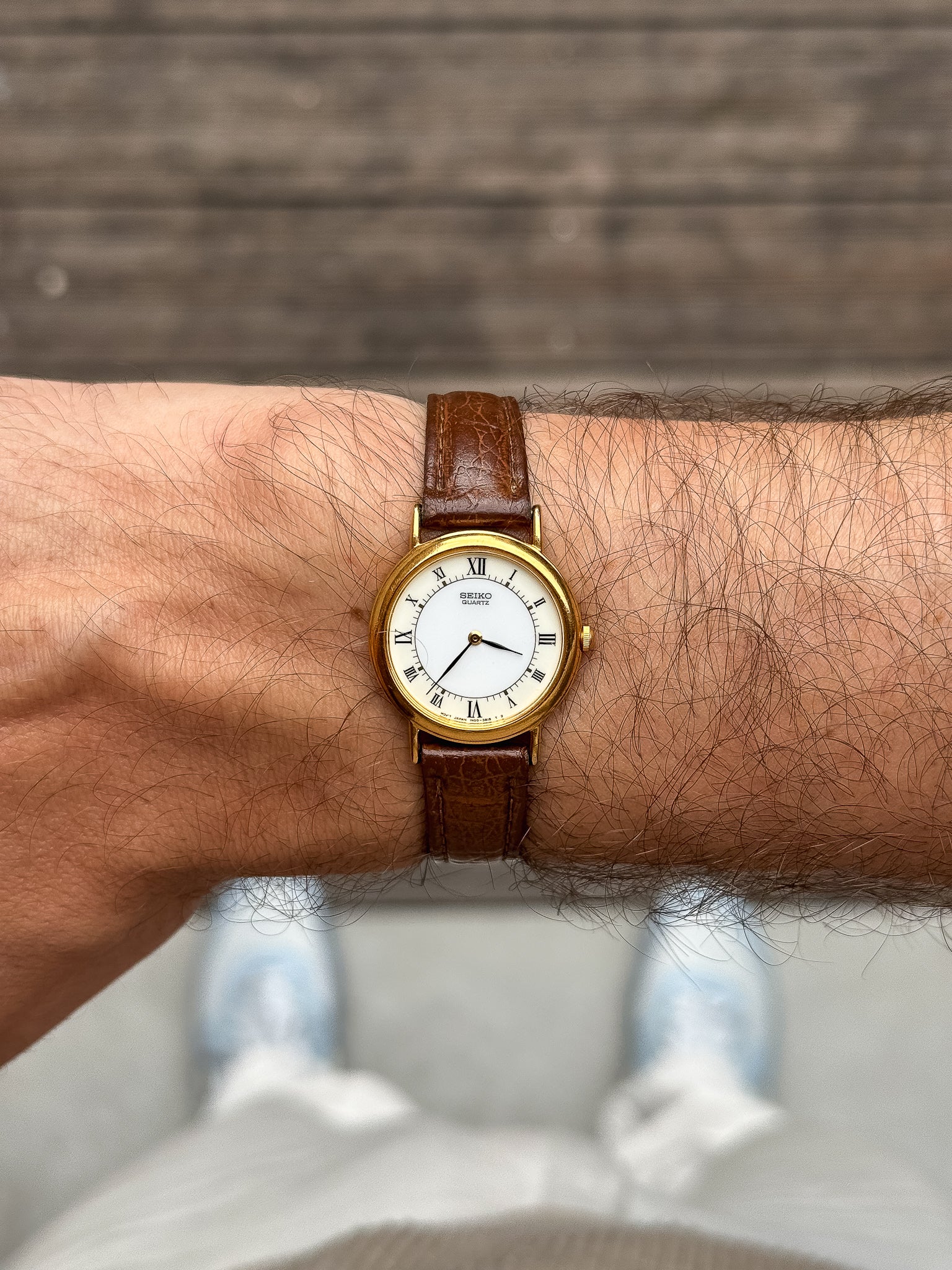 Seiko - Mini Dress Watch Creme Blanc Romain - 1995 - Atelier Victor - Vintage Shop