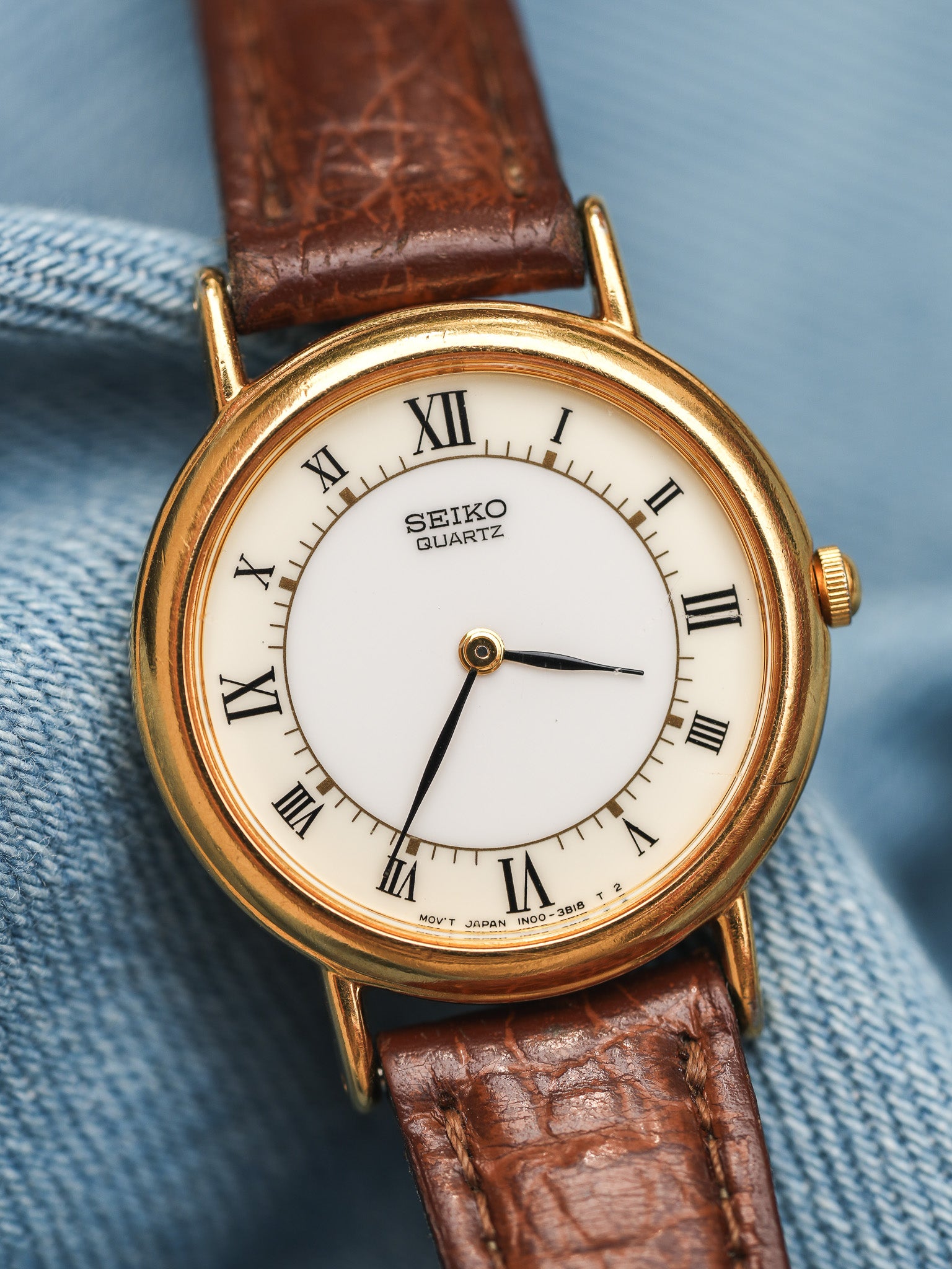 Seiko - Mini Dress Watch Creme Blanc Romain - 1995 - Atelier Victor - Vintage Shop