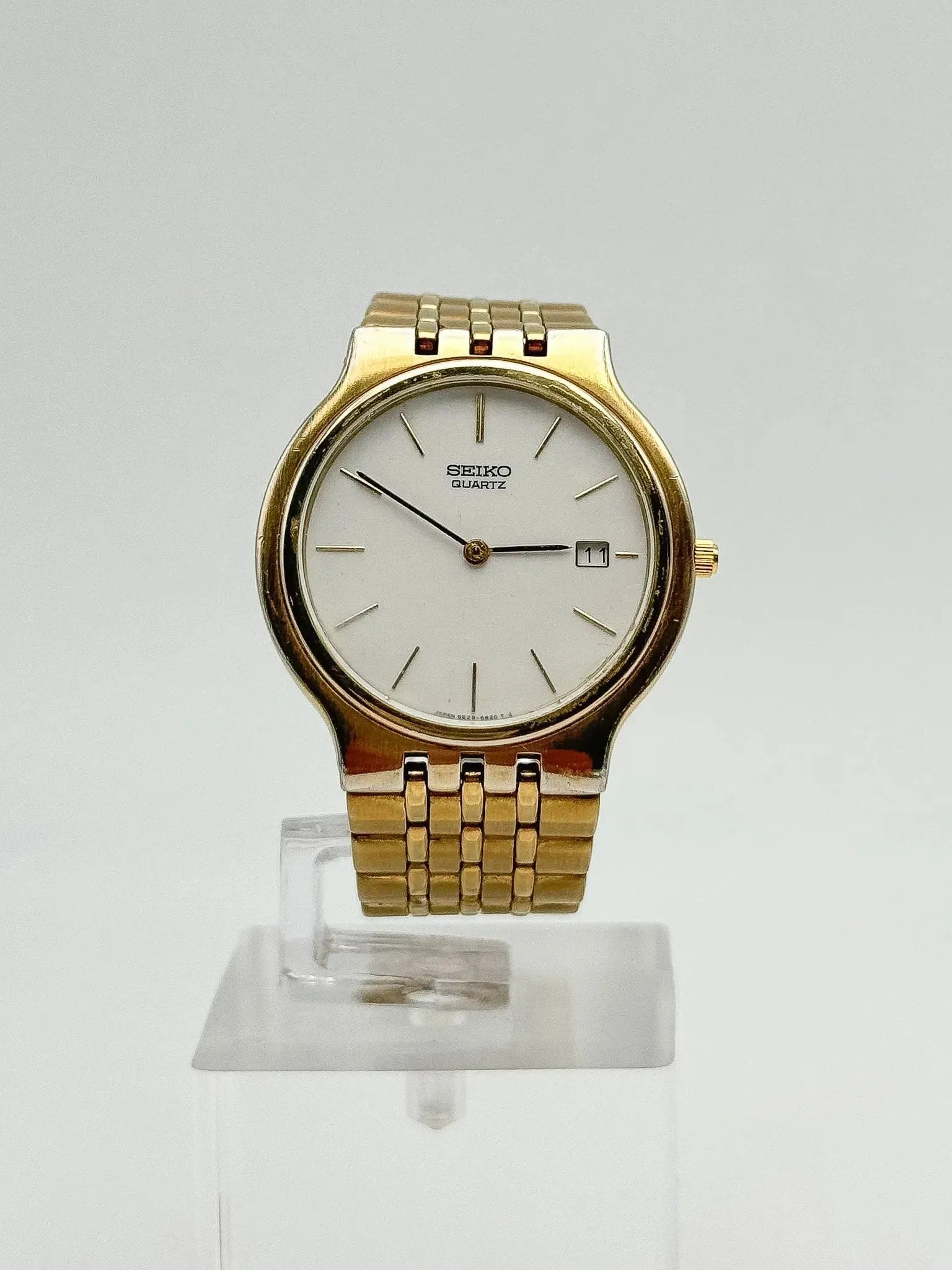 Seiko - Minimaliste Blanc Or Date - 1990s - Atelier Victor