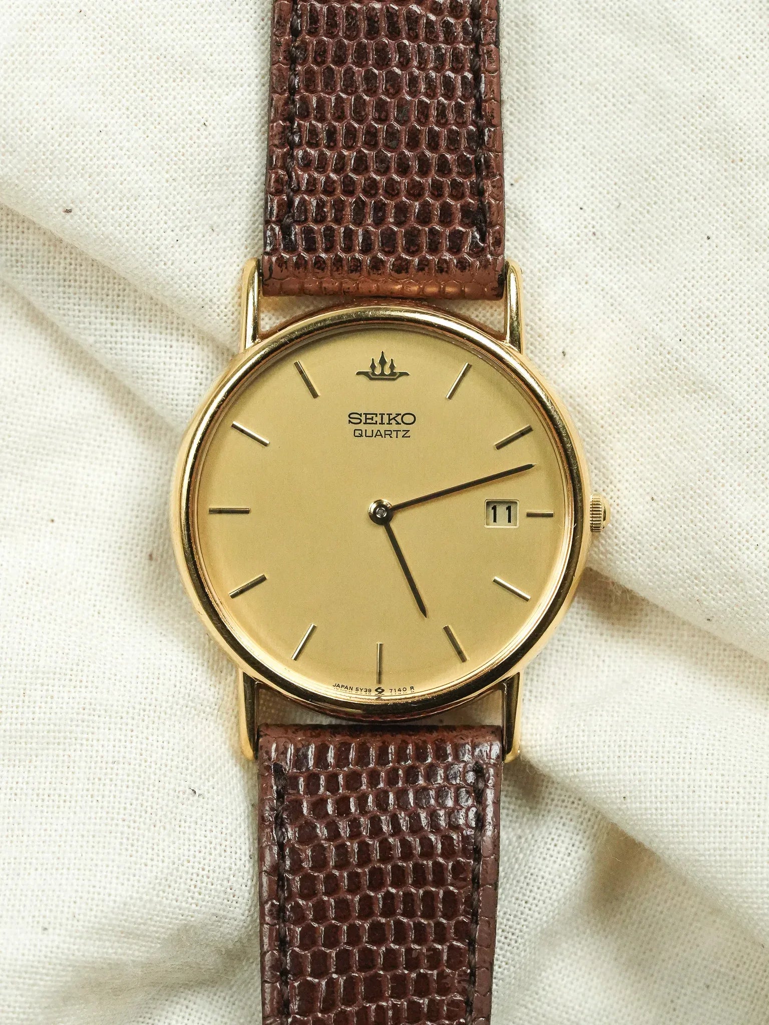 Seiko - Montre habillée Ronde Or Date - 1991 - Atelier Victor - Vintage Shop
