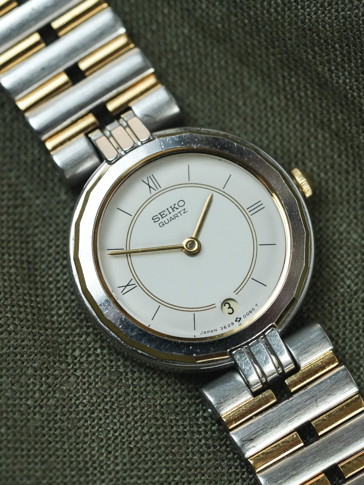 Seiko - Ronde Maille Perforée Acier Or - 1986 - Atelier Victor - Vintage Shop