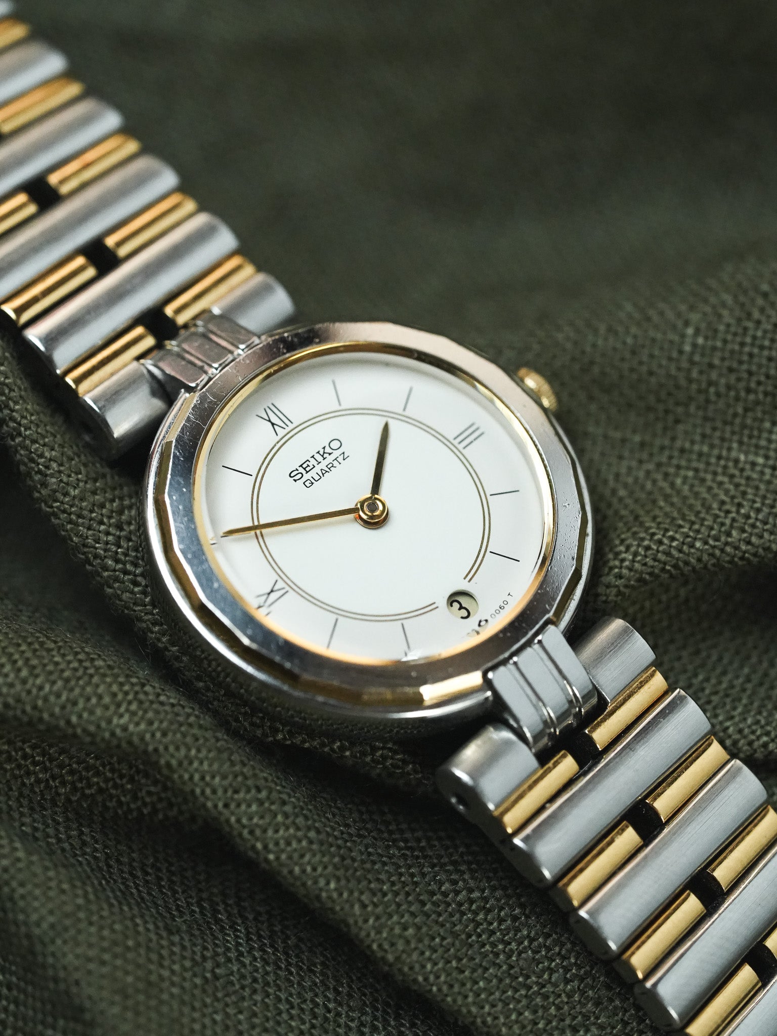 Seiko - Ronde Maille Perforée Acier Or - 1986 - Atelier Victor - Vintage Shop