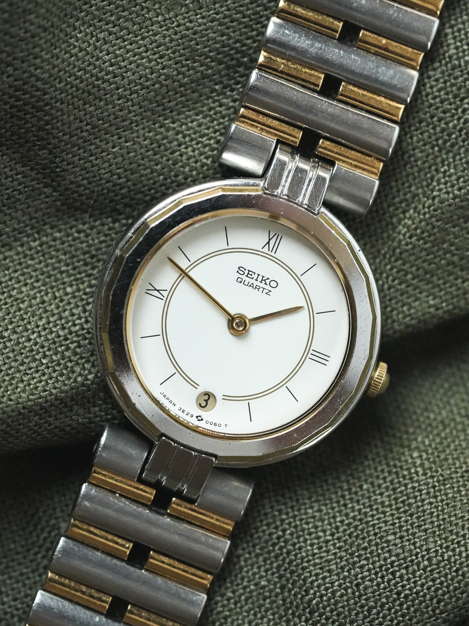 Seiko - Ronde Maille Perforée Acier Or - 1986 - Atelier Victor - Vintage Shop