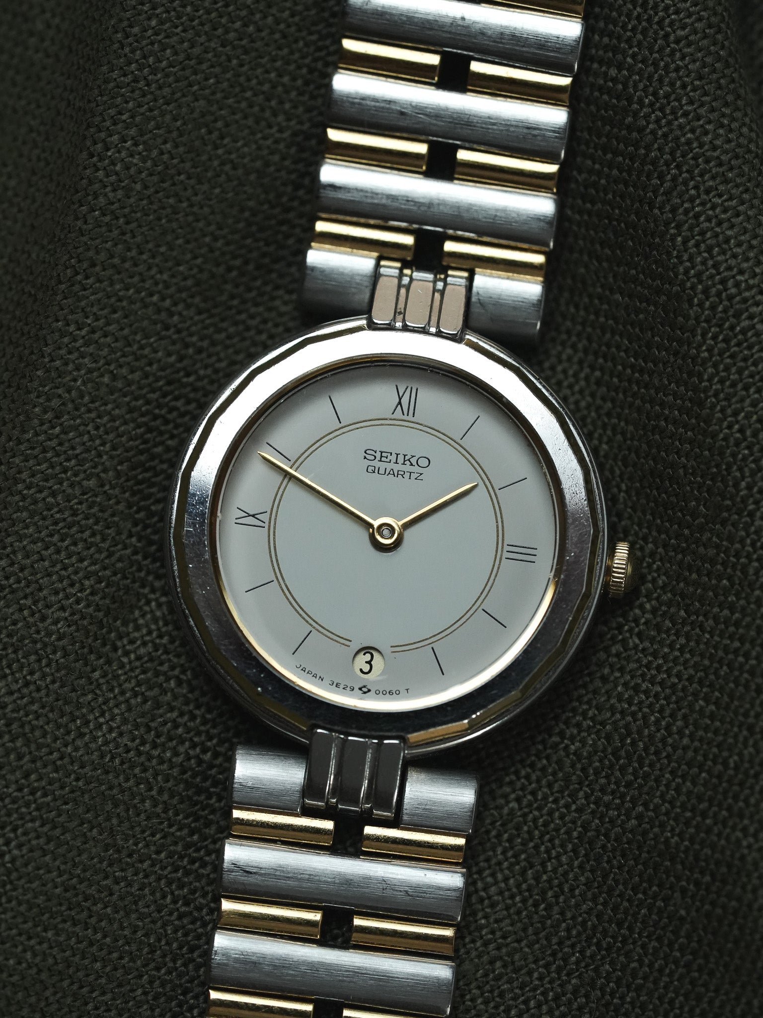 Seiko - Ronde Maille Perforée Acier Or - 1986 - Atelier Victor - Vintage Shop