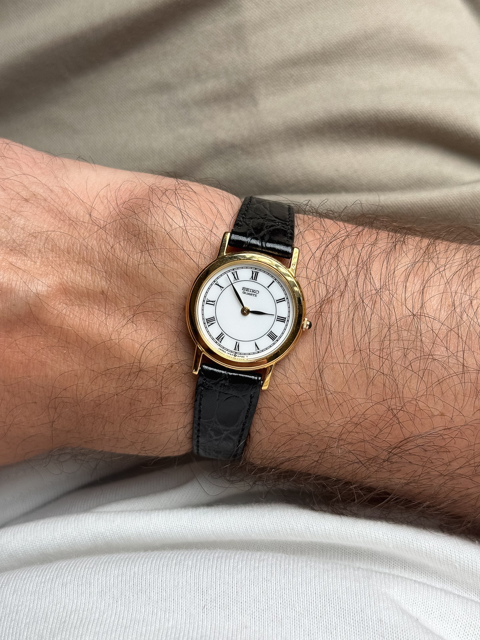 Seiko - Ronde Or Cadran Romain Blanc - NOS - 1991 - Atelier Victor - Vintage Shop