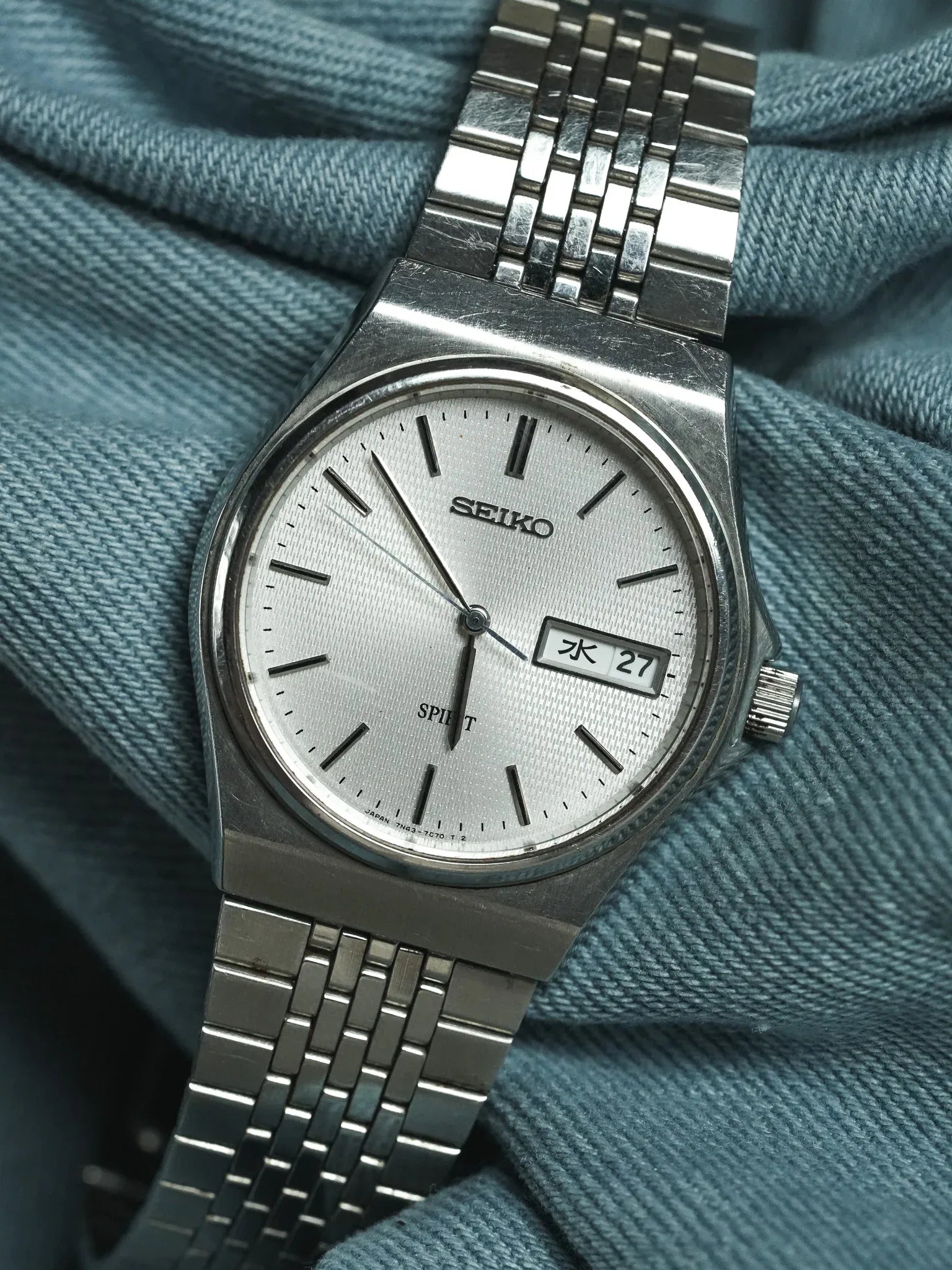 Seiko - Spirit Daydate Kanji Acier Tapissé - 1989 - Atelier Victor - Vintage Shop