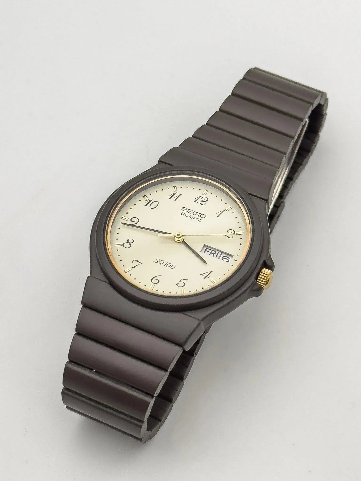 Seiko - SQ100 Chocolat Daydate - 1990s - Atelier Victor Paris - Vintage Watch Shop Dubai