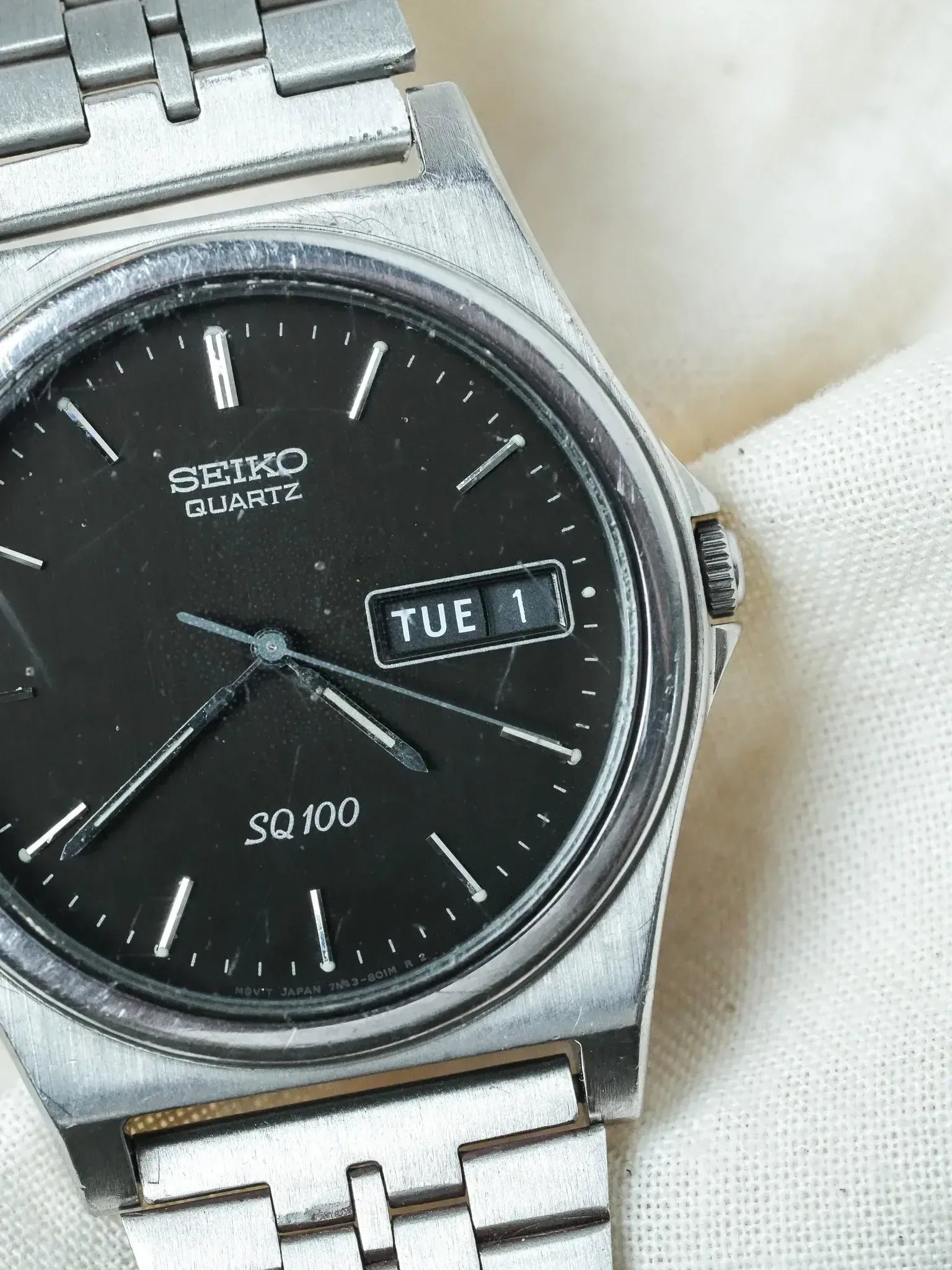 Seiko - SQ100 Daydate Noir Acier - 1994 - Atelier Victor