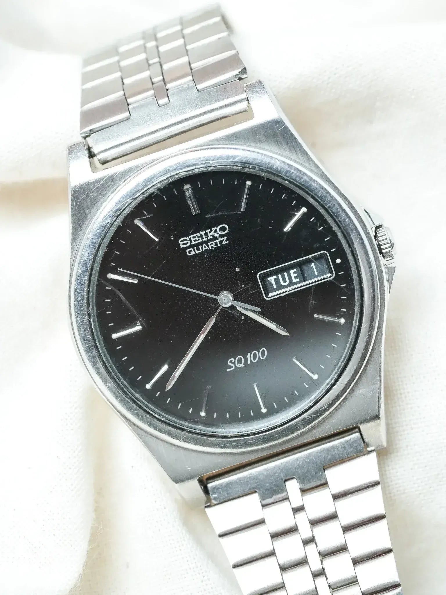 Seiko - SQ100 Daydate Noir Acier - 1994 - Atelier Victor