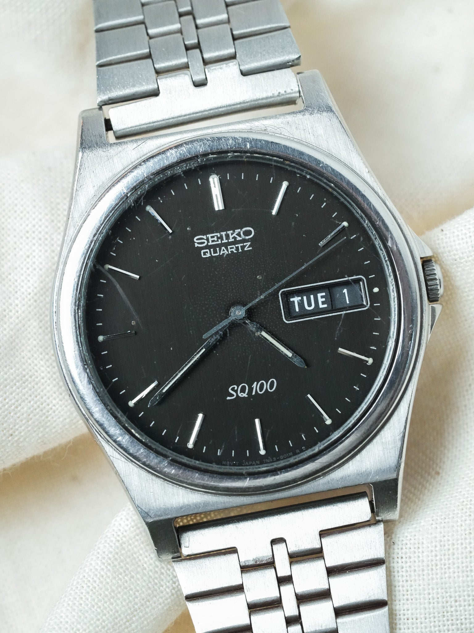 Seiko - SQ100 Daydate Noir Acier - 1994 - Atelier Victor - Vintage Shop