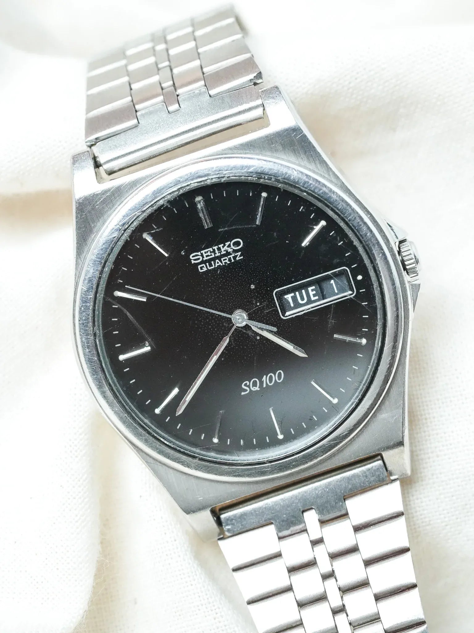 Seiko - SQ100 Daydate Noir Acier - 1994 - Atelier Victor - Vintage Shop