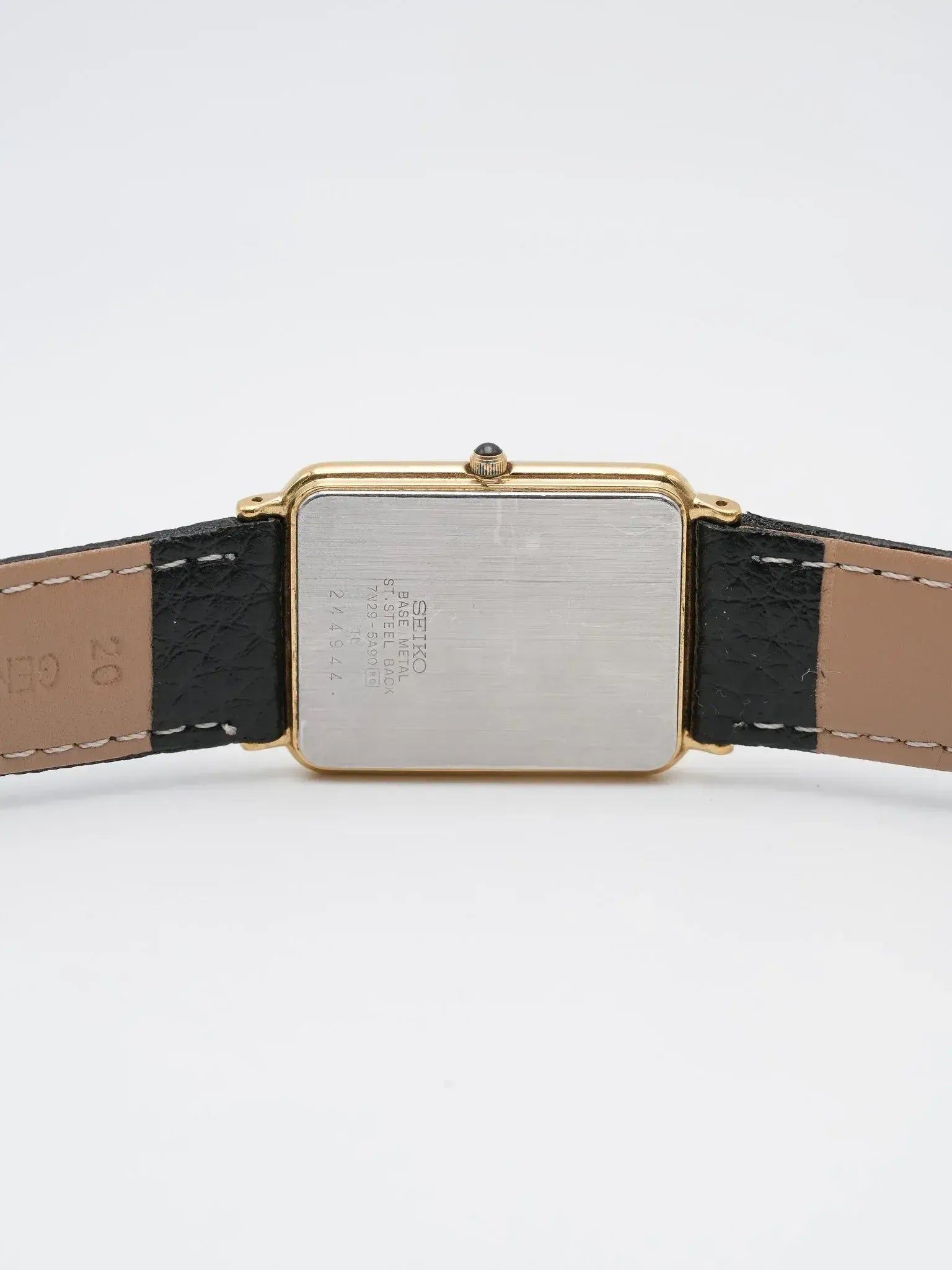 Seiko - Tank Allongée plaqué or date cabochon - 2002 - Atelier Victor