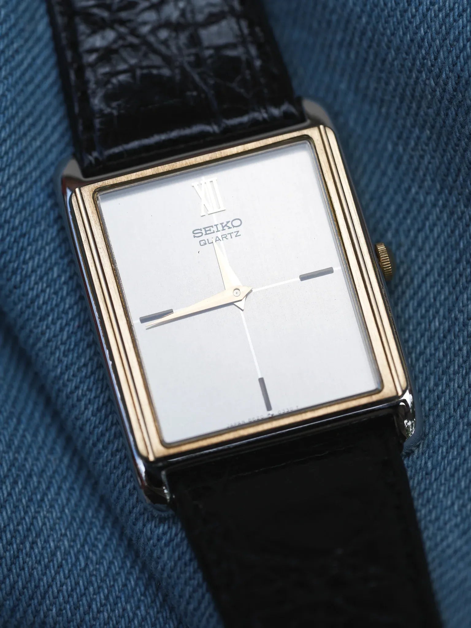 Seiko - Tank Bicolores Acier Or Crosshair - NOS - 1982 - Atelier Victor