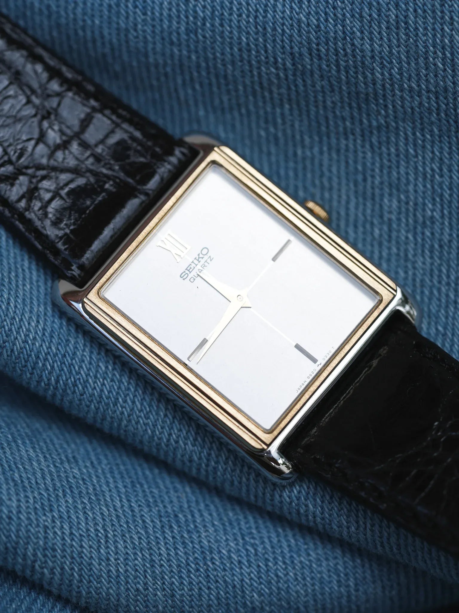 Seiko - Tank Bicolores Acier Or Crosshair - NOS - 1982 - Atelier Victor