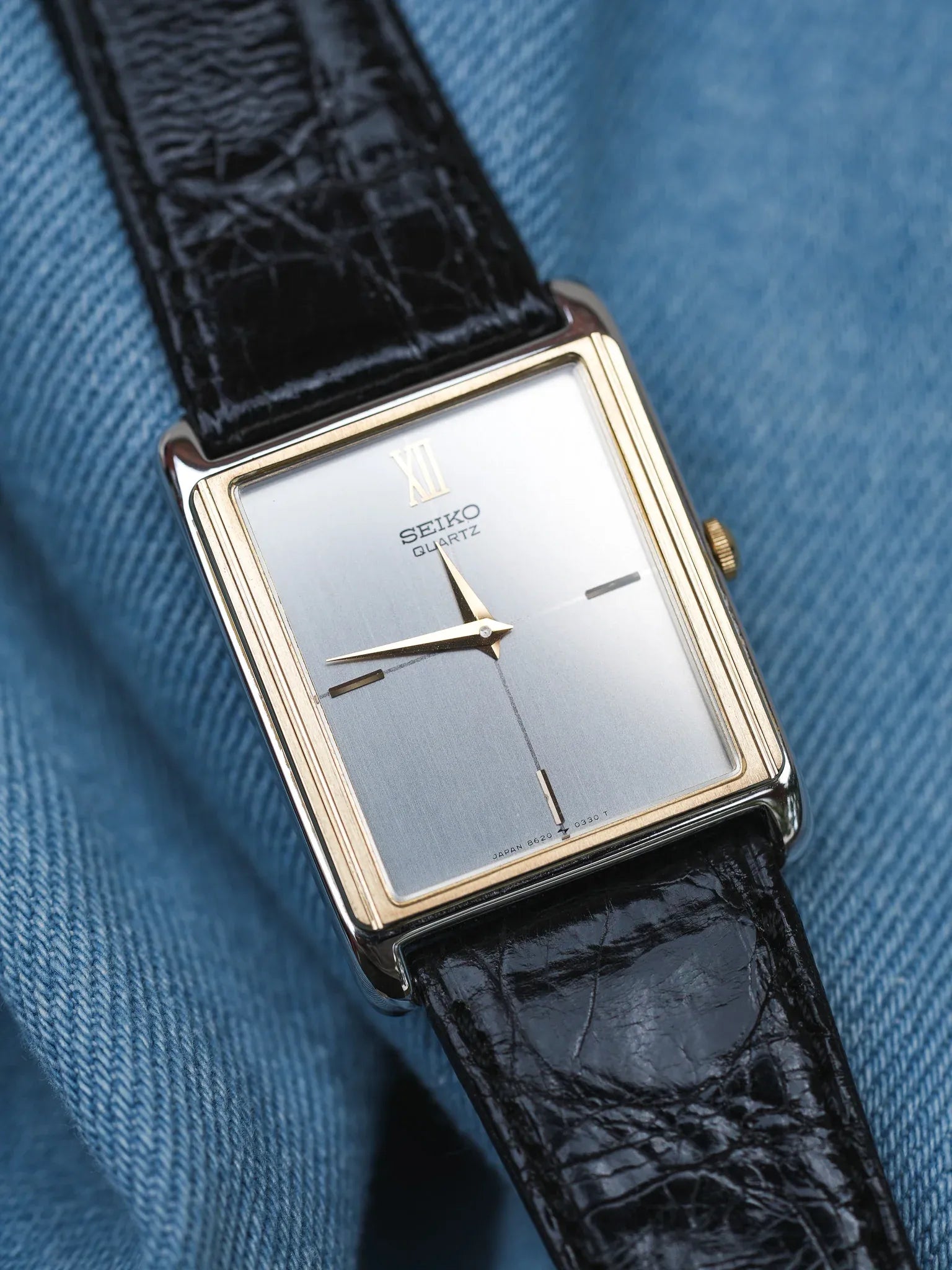 Seiko - Tank Bicolores Acier Or Crosshair - NOS - 1982 - Atelier Victor