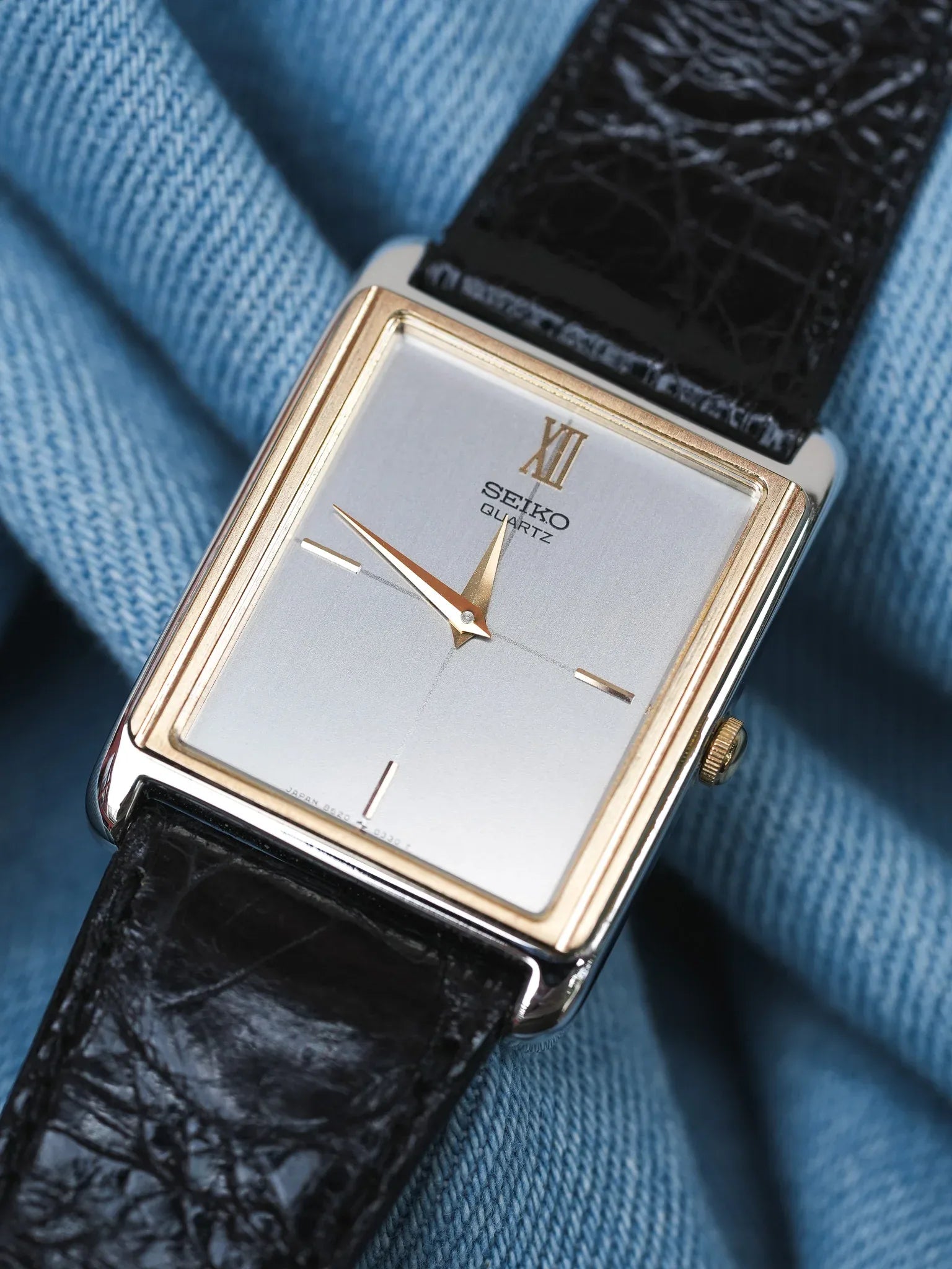 Seiko - Tank Bicolores Acier Or Crosshair - NOS - 1982 - Atelier Victor