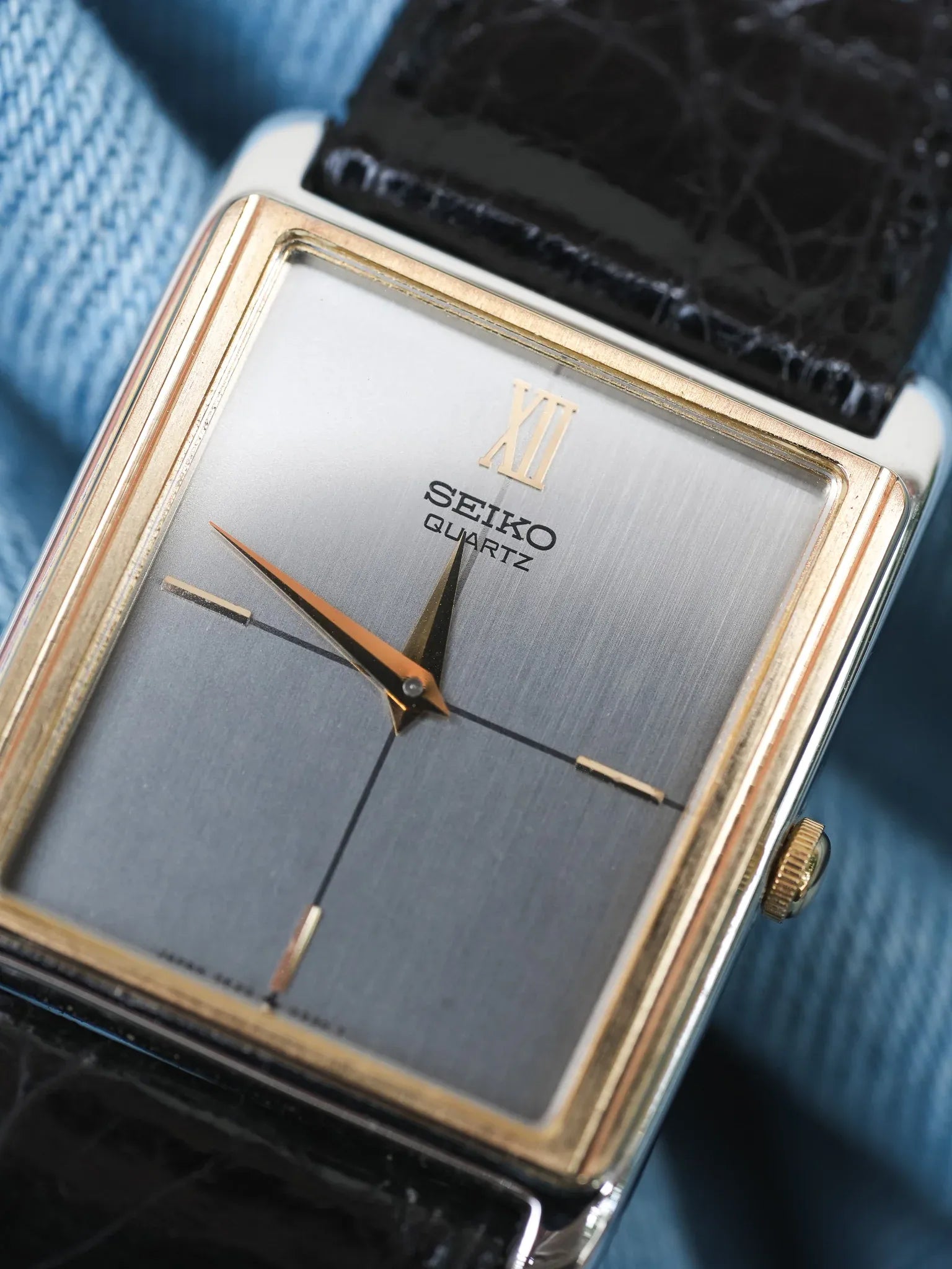 Seiko - Tank Bicolores Acier Or Crosshair - NOS - 1982 - Atelier Victor