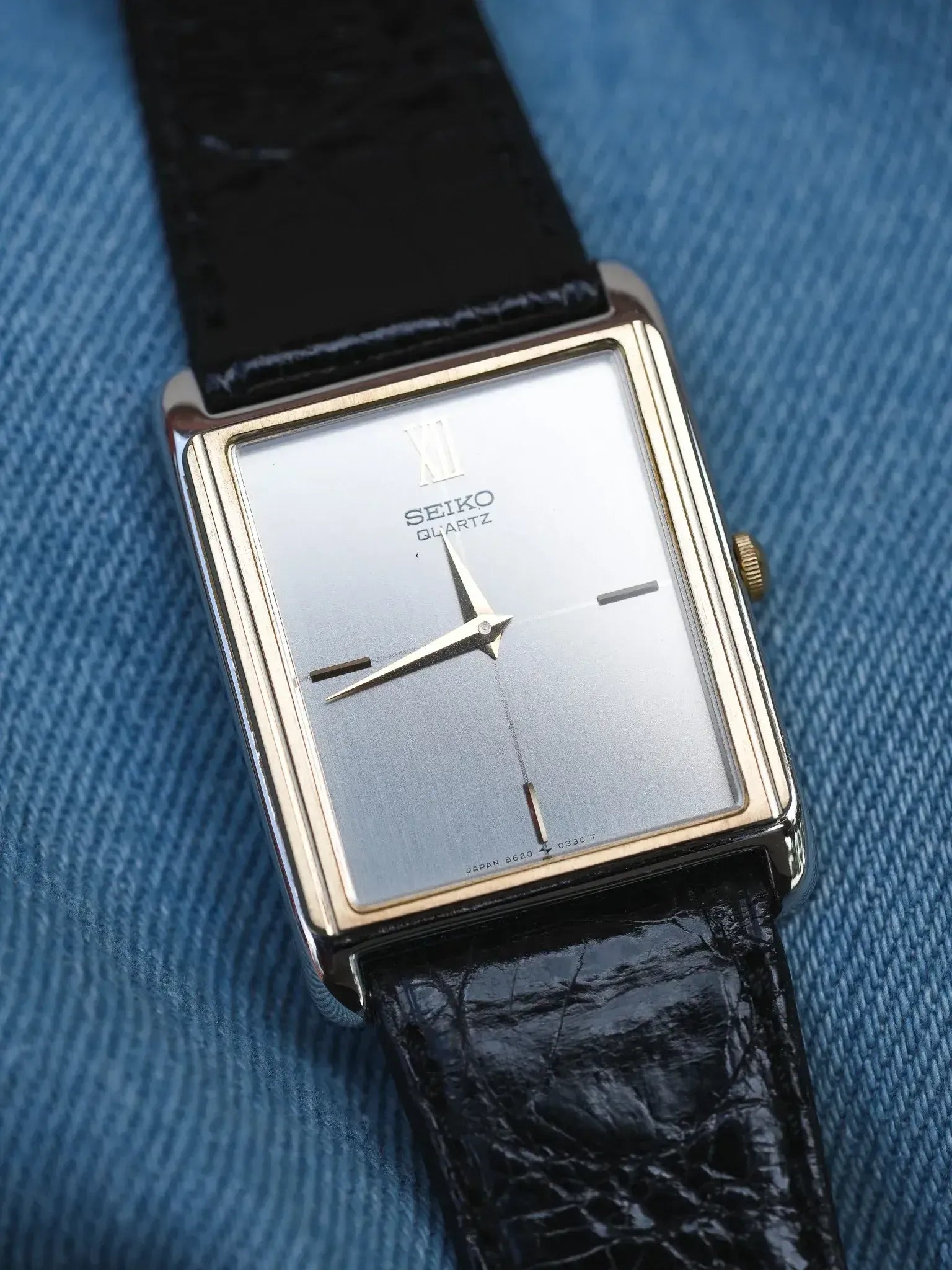 Seiko - Tank Bicolores Acier Or Crosshair - NOS - 1982 - Atelier Victor