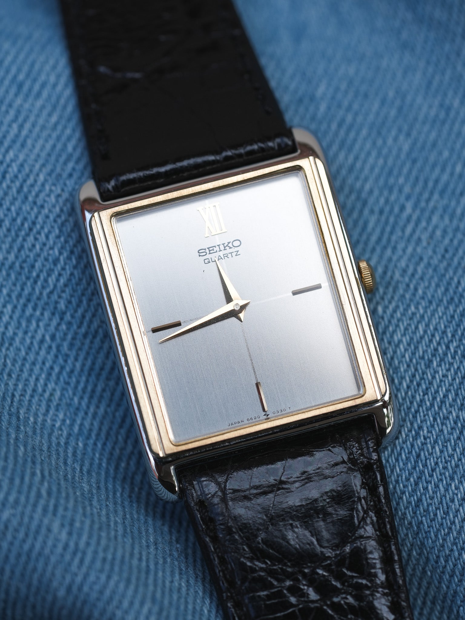 Seiko - Tank Bicolores Acier Or Crosshair - NOS - 1982 - Atelier Victor - Vintage Shop