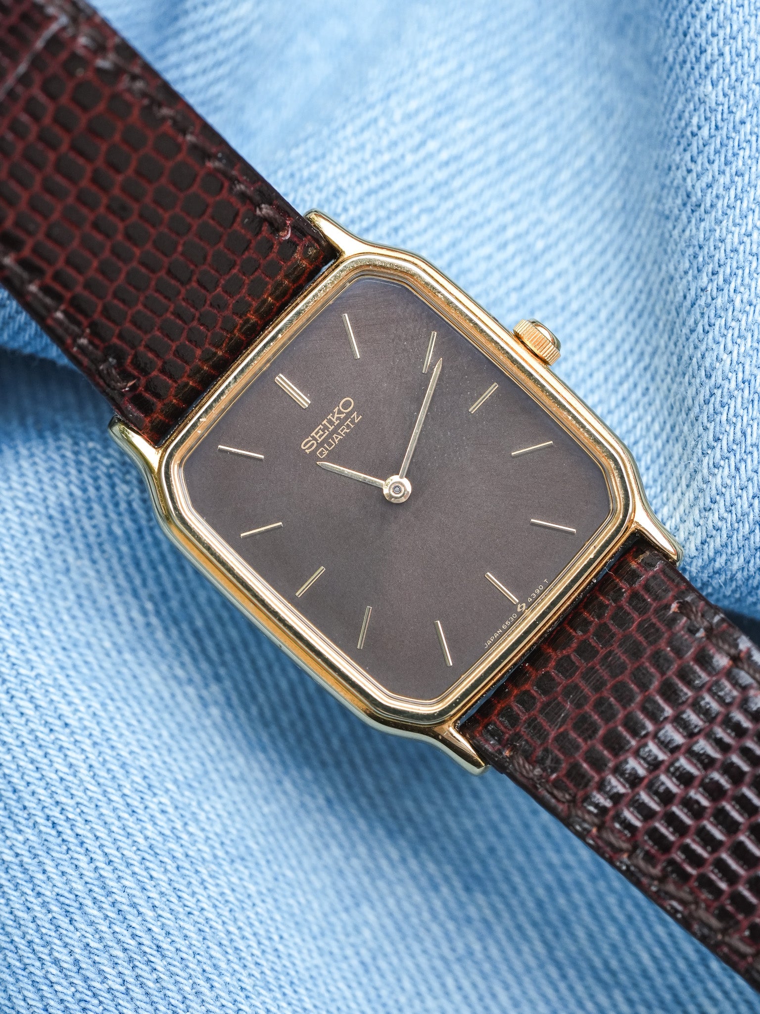 Seiko - Tank Chocolat Plaqué or - 1985 - Atelier Victor - Vintage Shop
