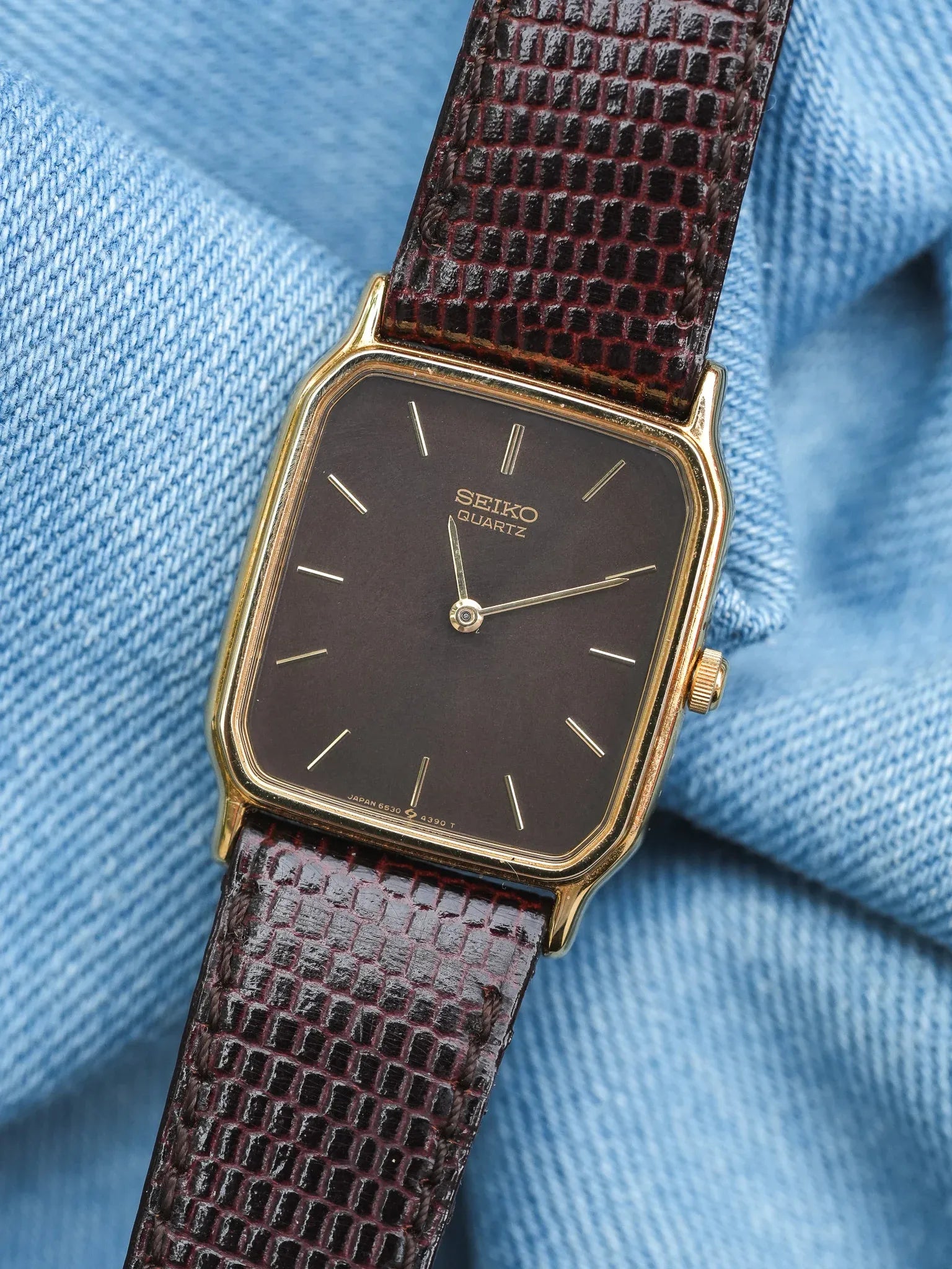 Seiko - Tank Chocolat Plaqué or - 1985 - Atelier Victor - Vintage Shop
