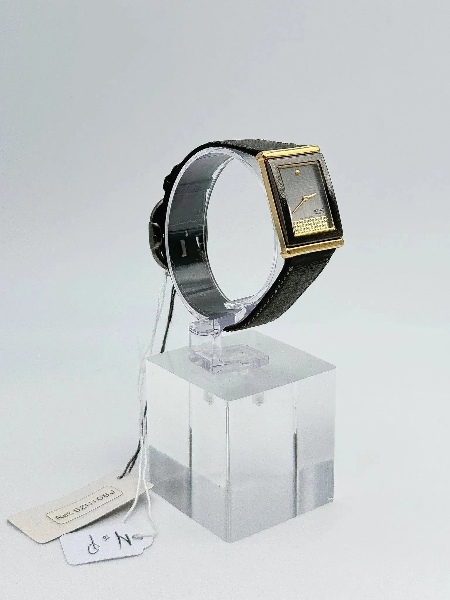Seiko - Tank Noir Doré Dots - NOS - 1995 - Atelier Victor Paris - Vintage Watch Shop Dubai