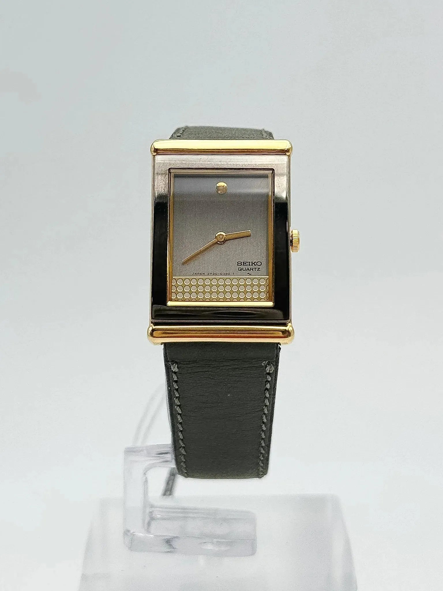 Seiko - Tank Noir Doré Dots - NOS - 1995 - Atelier Victor Paris - Vintage Watch Shop Dubai