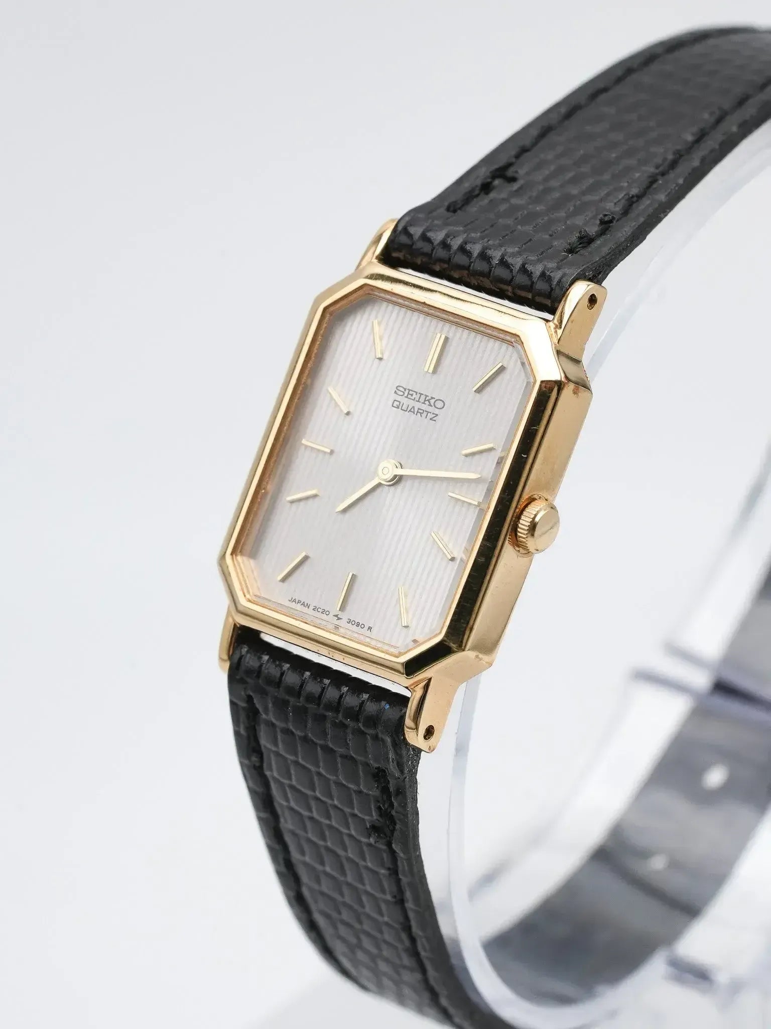 Seiko - Tank Octogonale Tapisserie Plaqué or Femme - NOS - 1995 - Atelier Victor