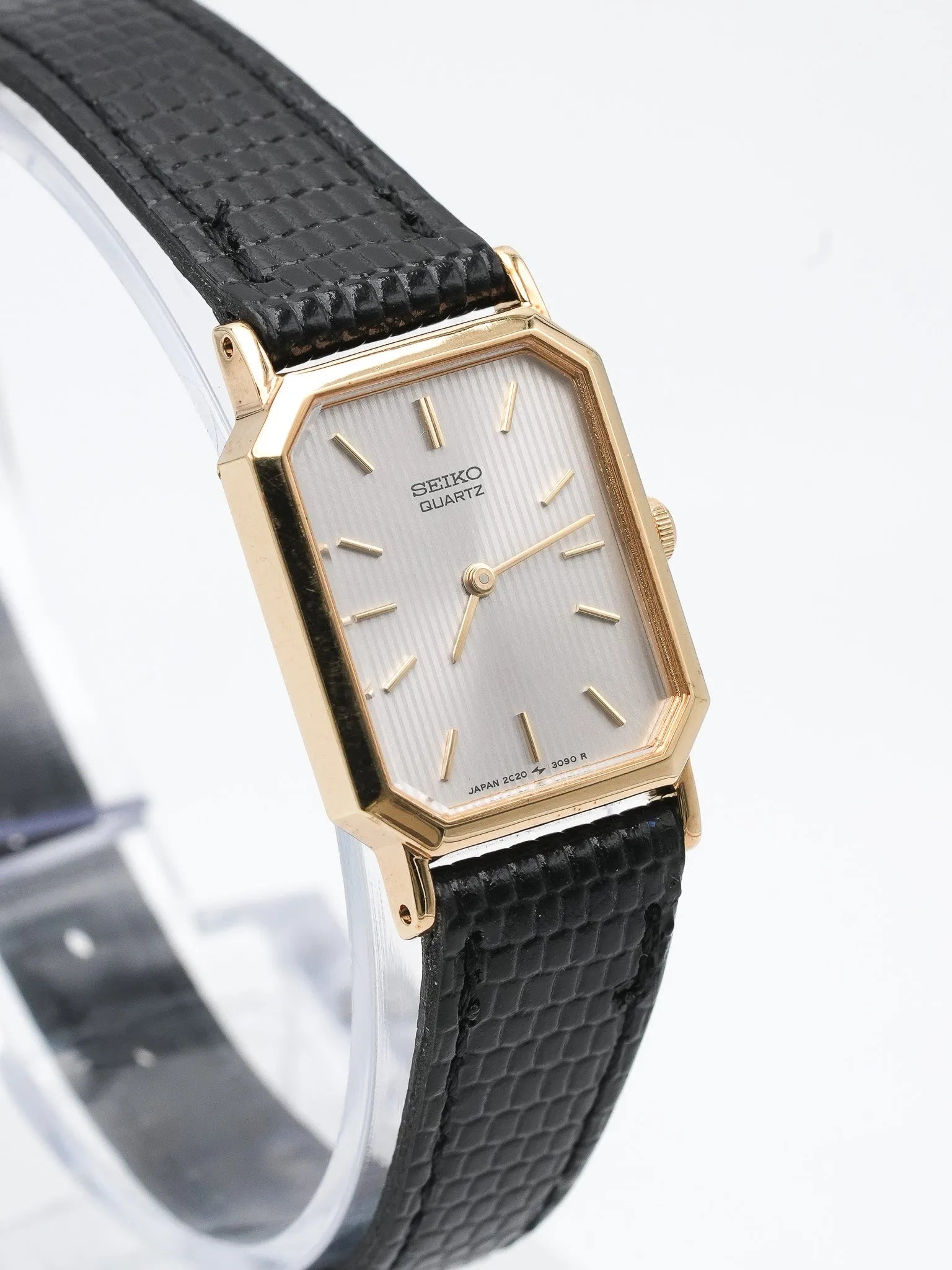 Seiko - Tank Octogonale Tapisserie Plaqué or Femme - NOS - 1995 - Atelier Victor Paris - Vintage Watch Shop Dubai