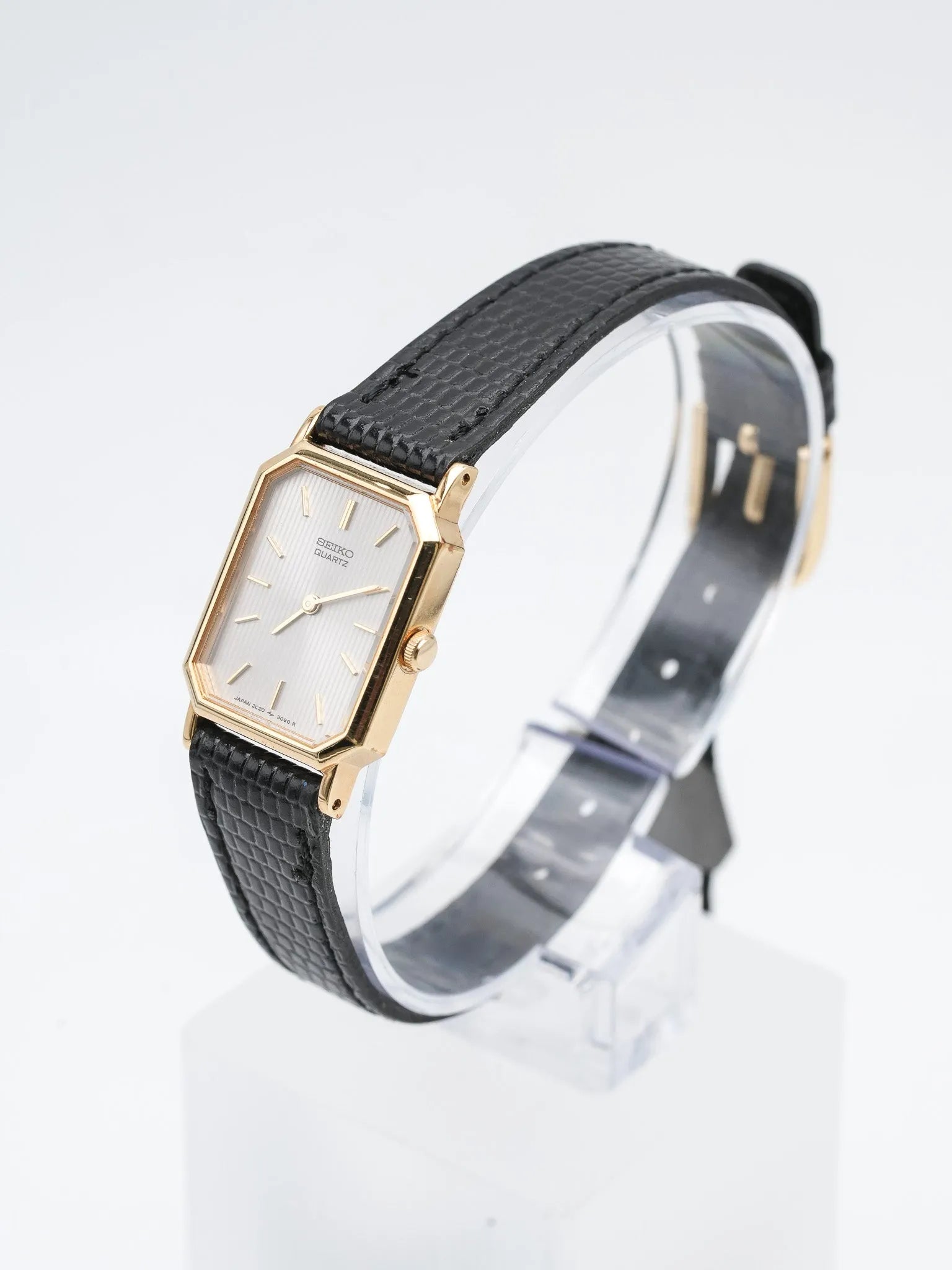Seiko - Tank Octogonale Tapisserie Plaqué or Femme - NOS - 1995 - Atelier Victor Paris - Vintage Watch Shop Dubai