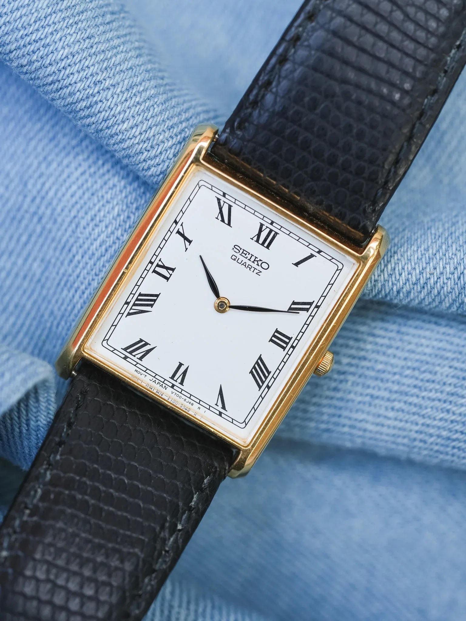 Seiko - Tank Or Cadran Blanc Romain - 1995 - Atelier Victor - Vintage Shop
