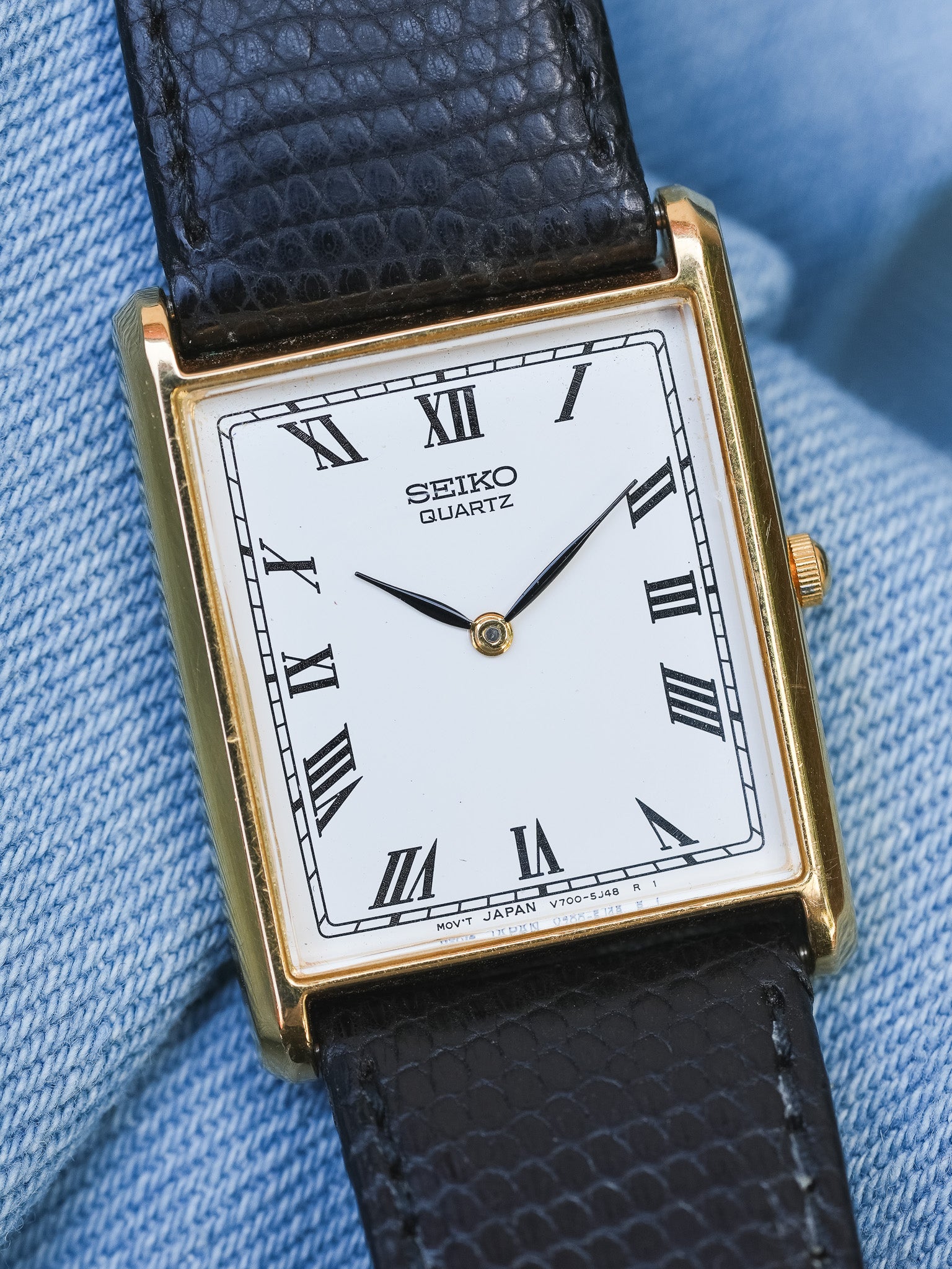 Seiko - Tank Or Cadran Blanc Romain - 1995 - Atelier Victor - Vintage Shop