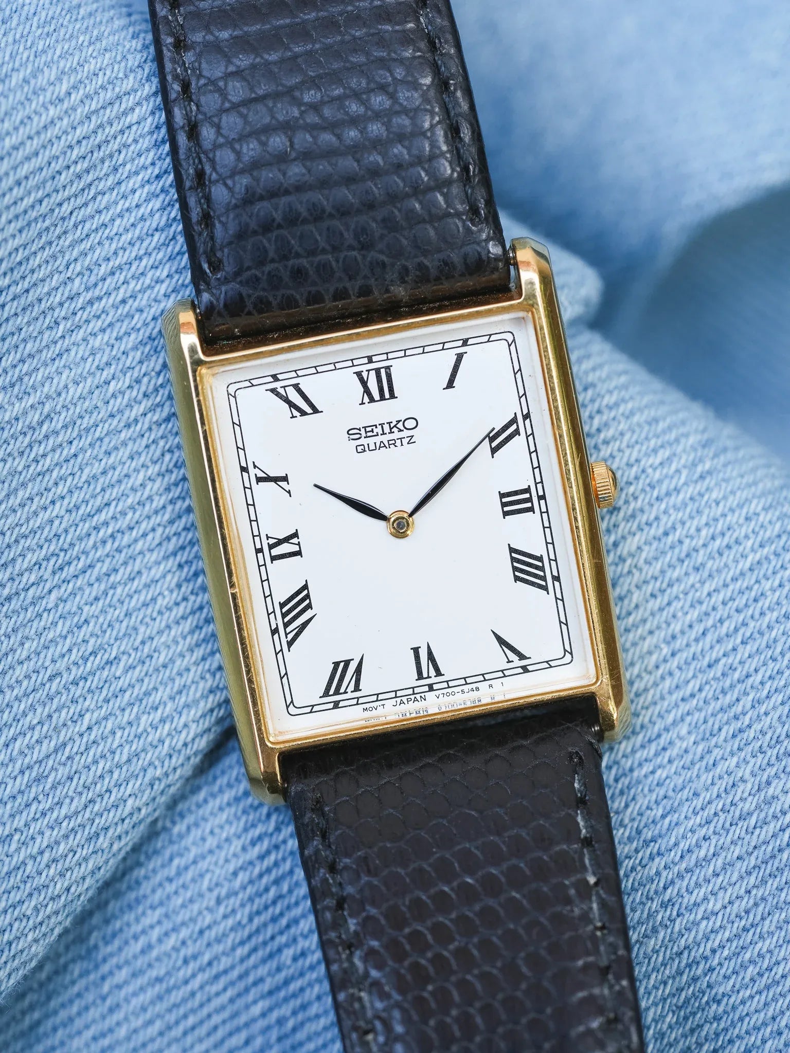 Seiko - Tank Or Cadran Blanc Romain - 1995 - Atelier Victor - Vintage Shop