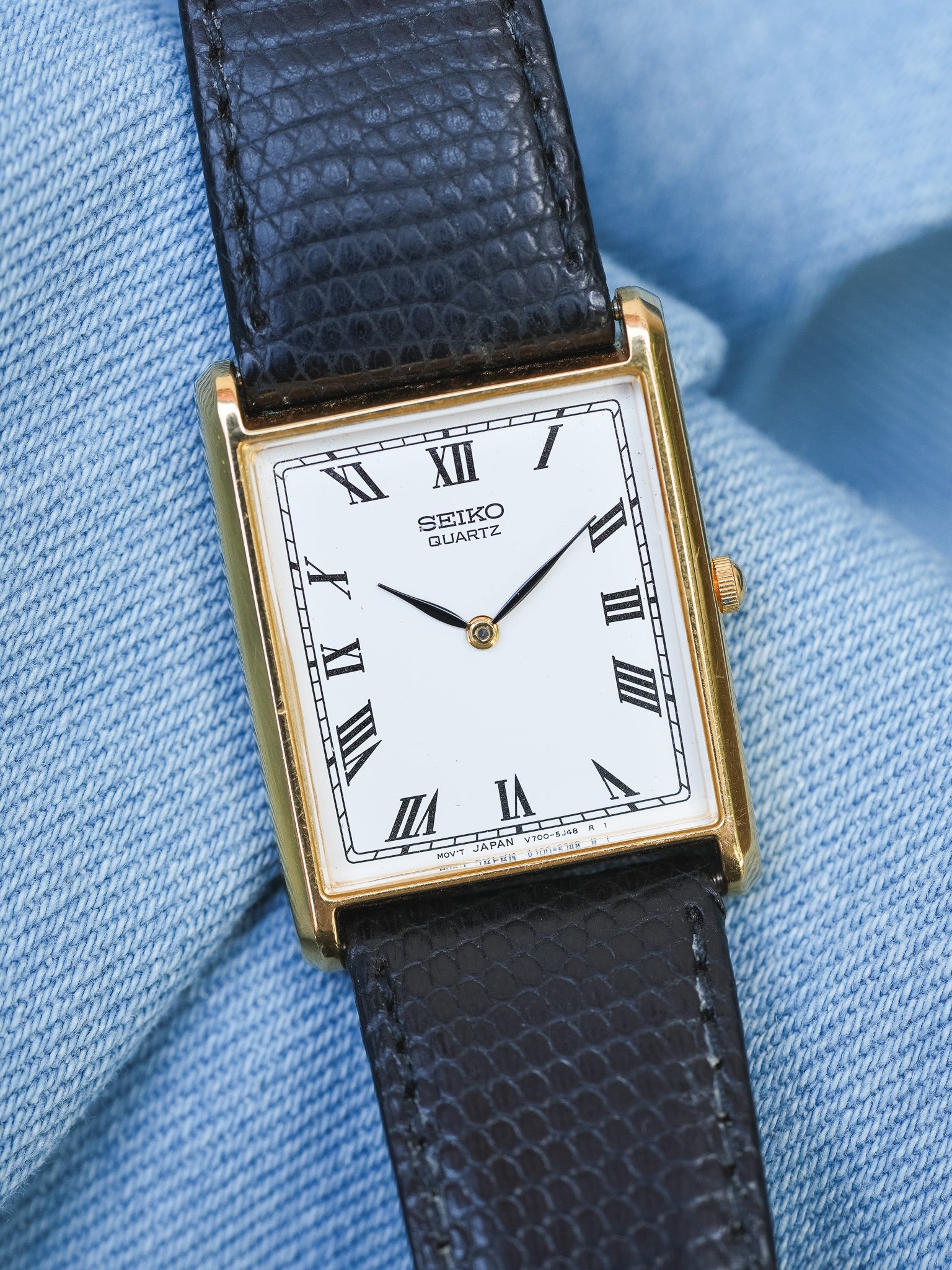 Seiko - Tank Or Cadran Blanc Romain - 1995 - Atelier Victor - Vintage Shop